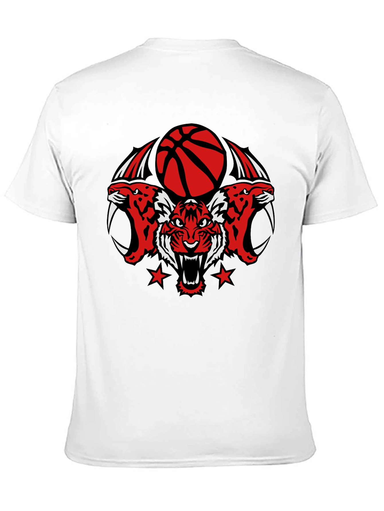 Tiger Basketball Graphic Tee - Black Cotton T-Shirt
