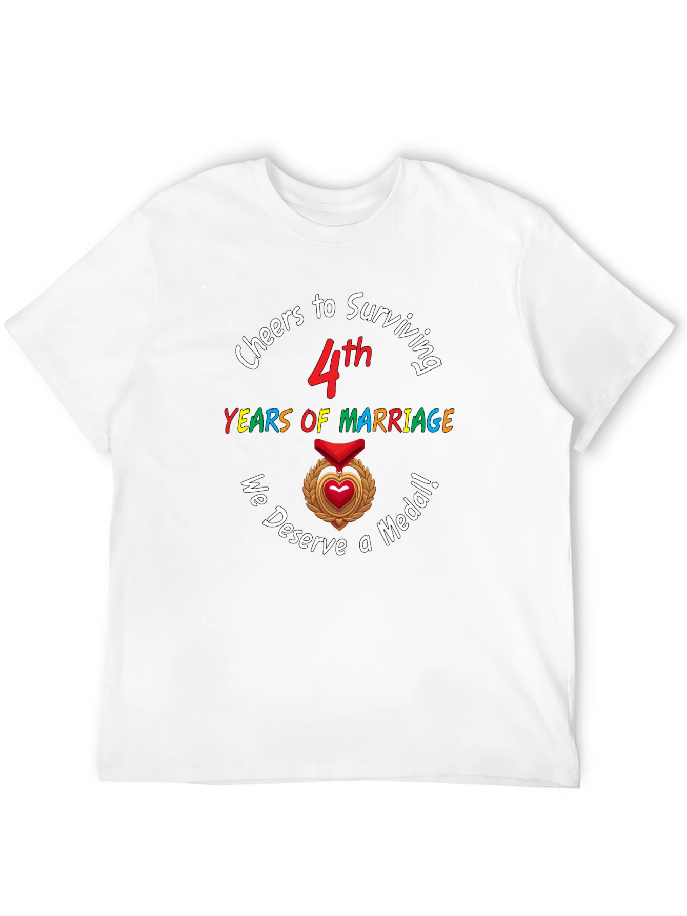 4th Anniversary T-Shirt: Cheers to Surviving Marriage!