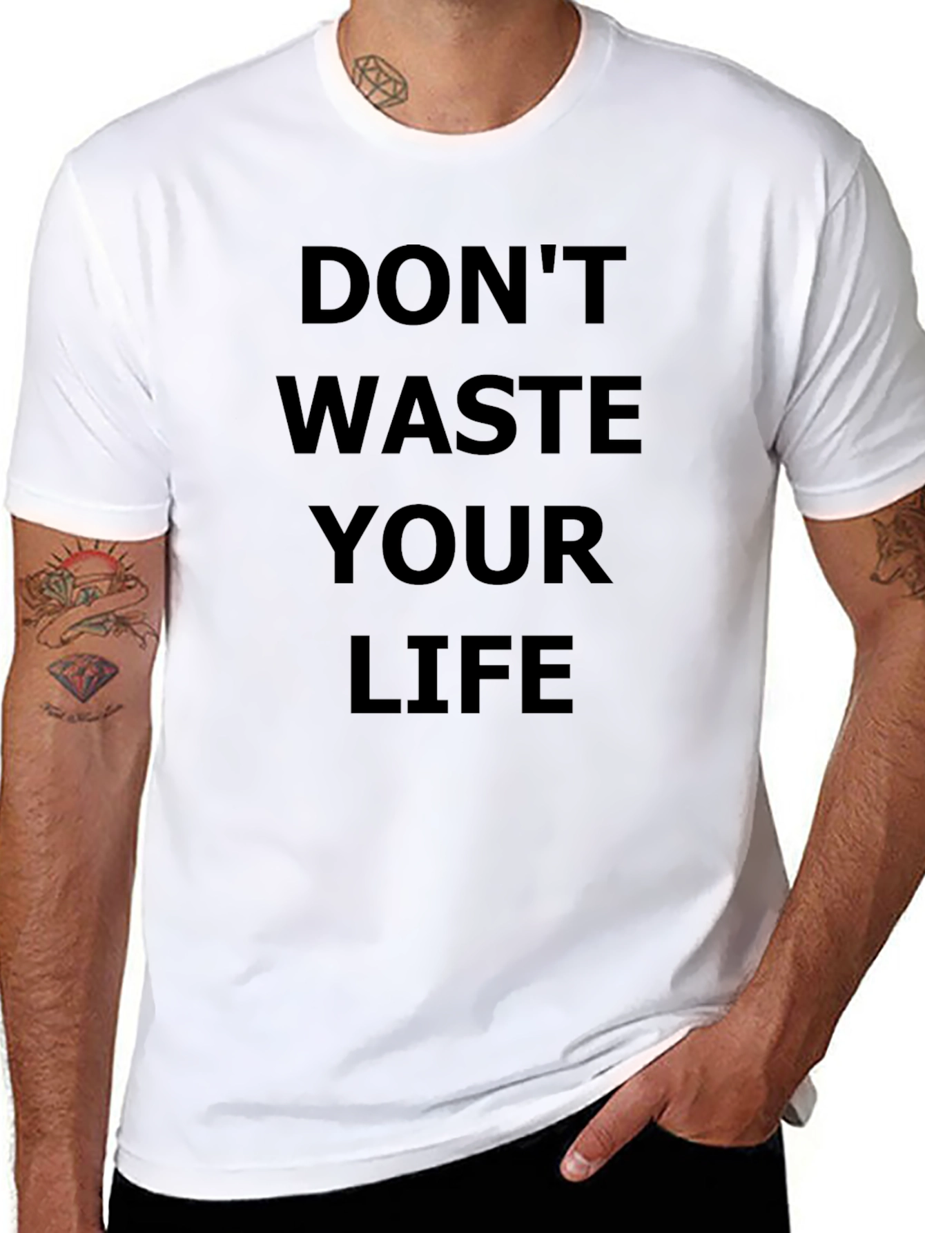 Dont Waste Your Life Graphic Tee - Black