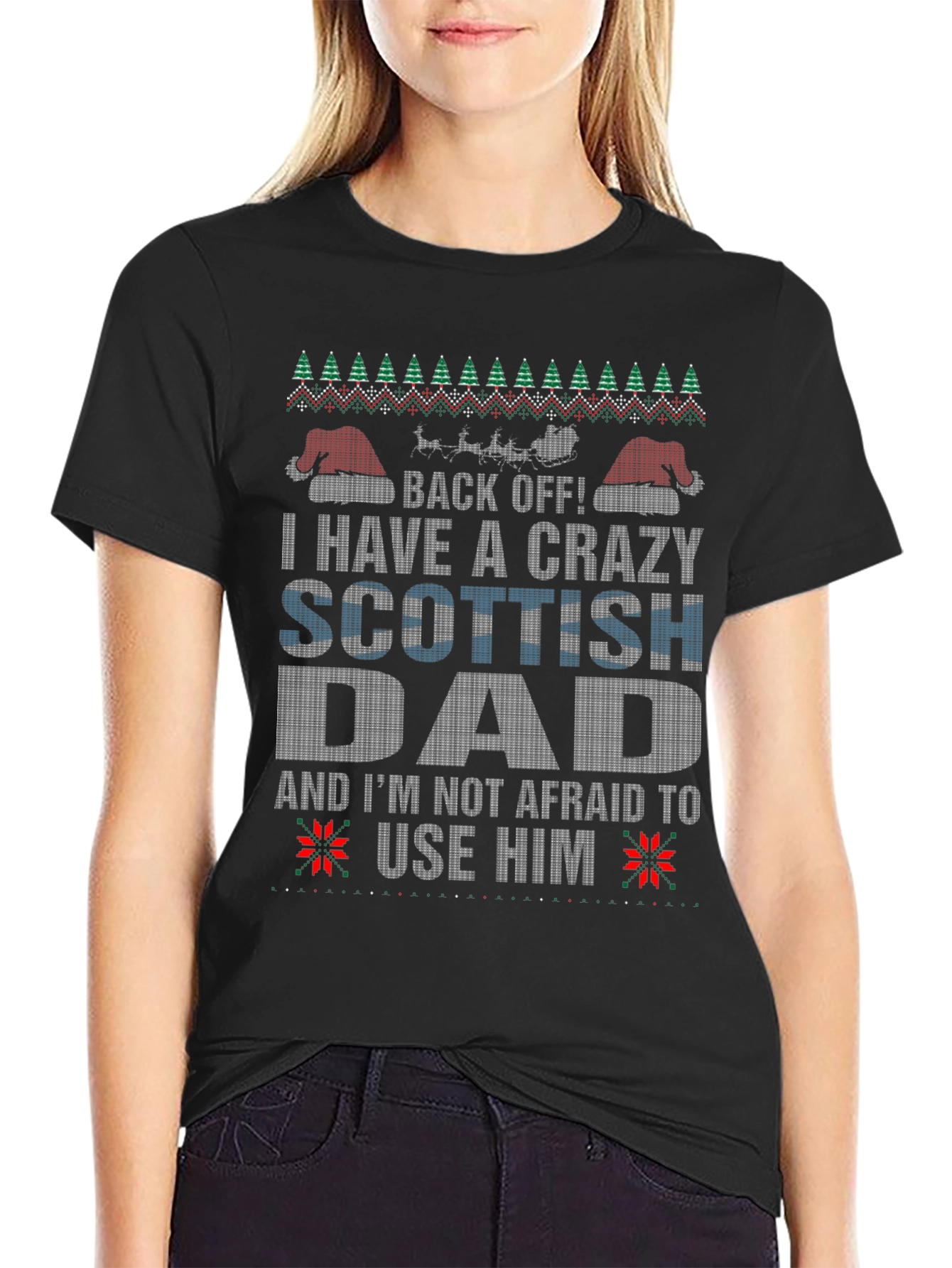 Crazy Scottish Dad Ugly Christmas T-Shirt
