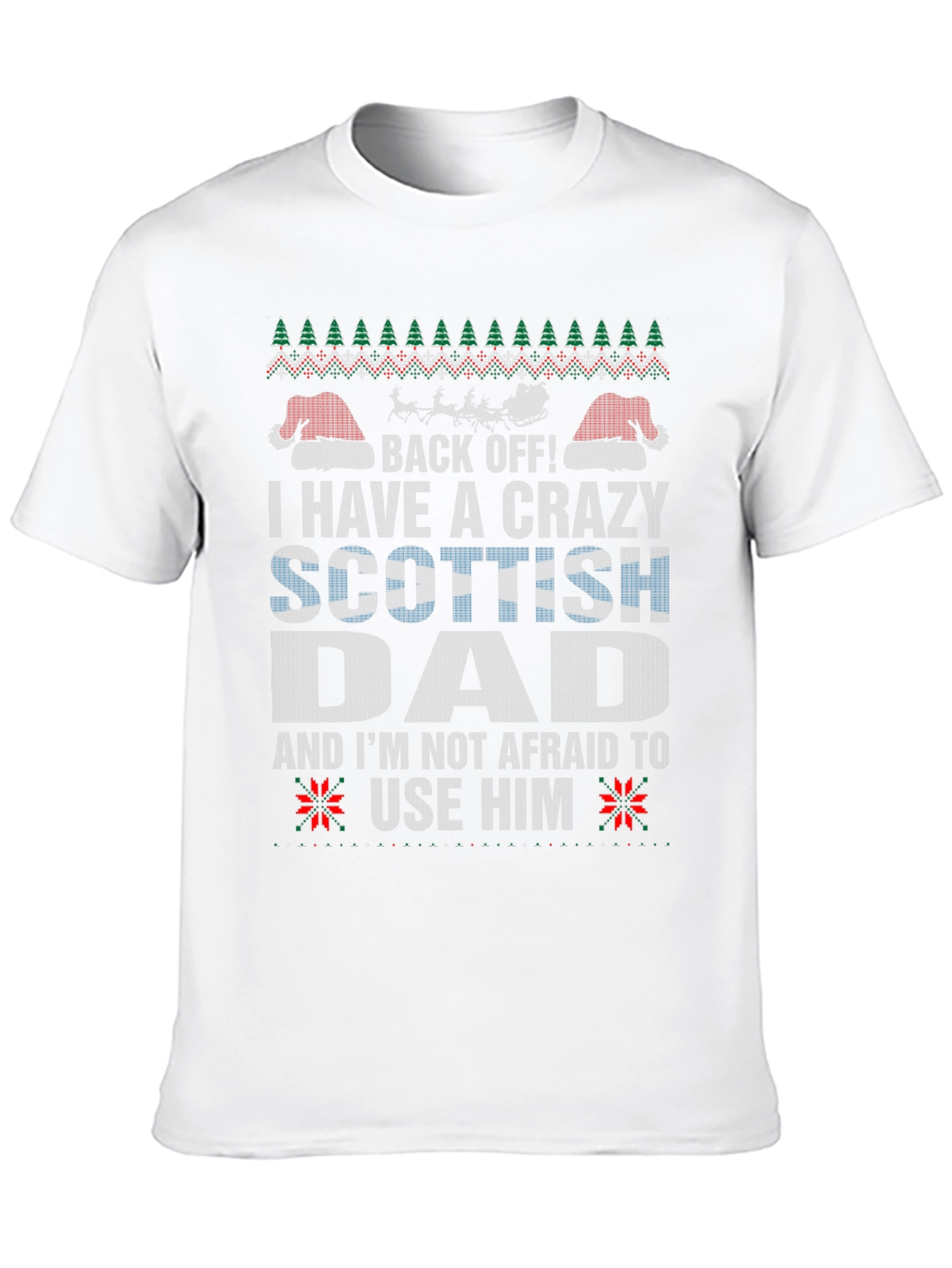Crazy Scottish Dad Ugly Christmas T-Shirt