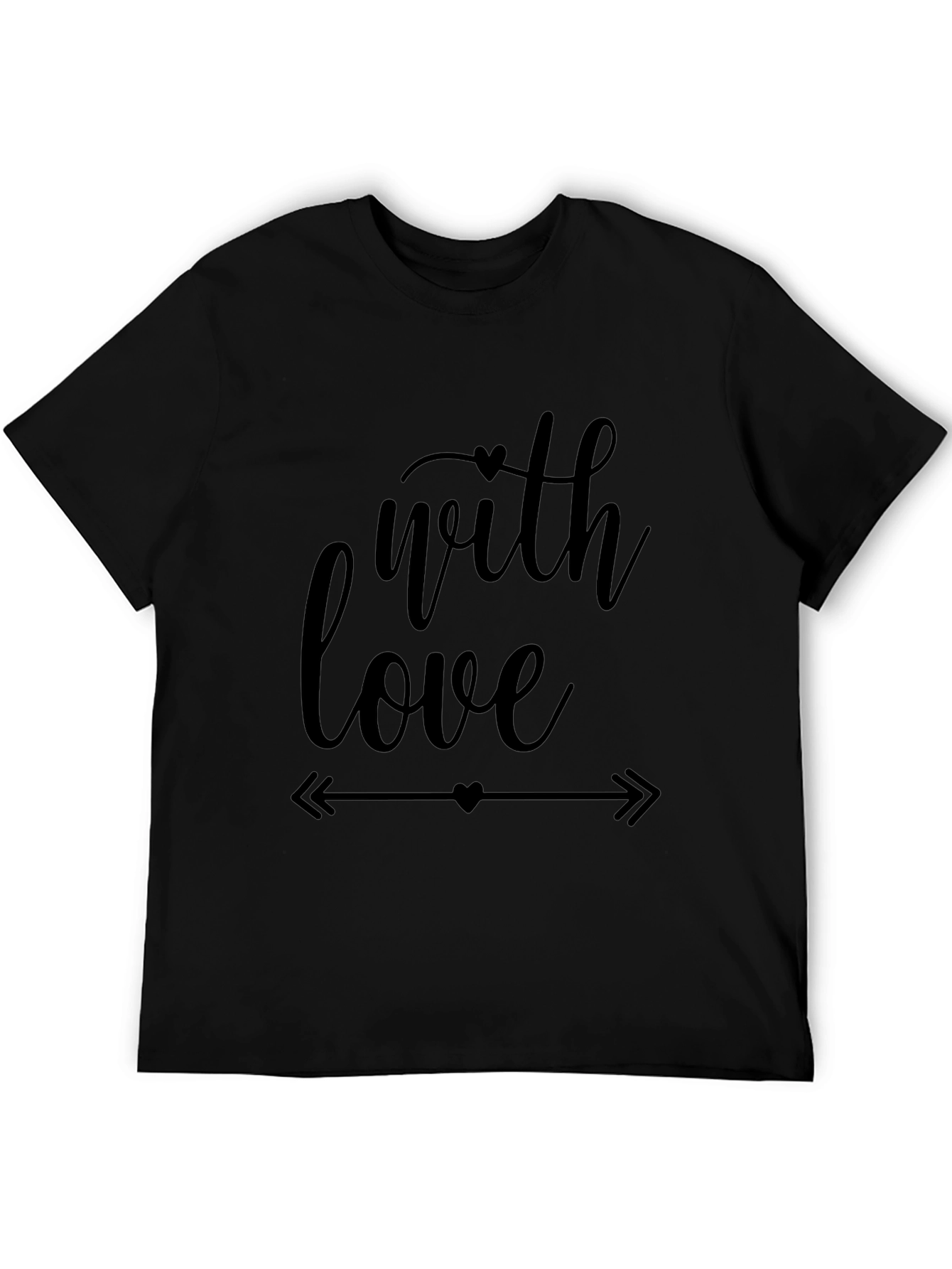 With Love Graphic Tee - Black Casual T-Shirt