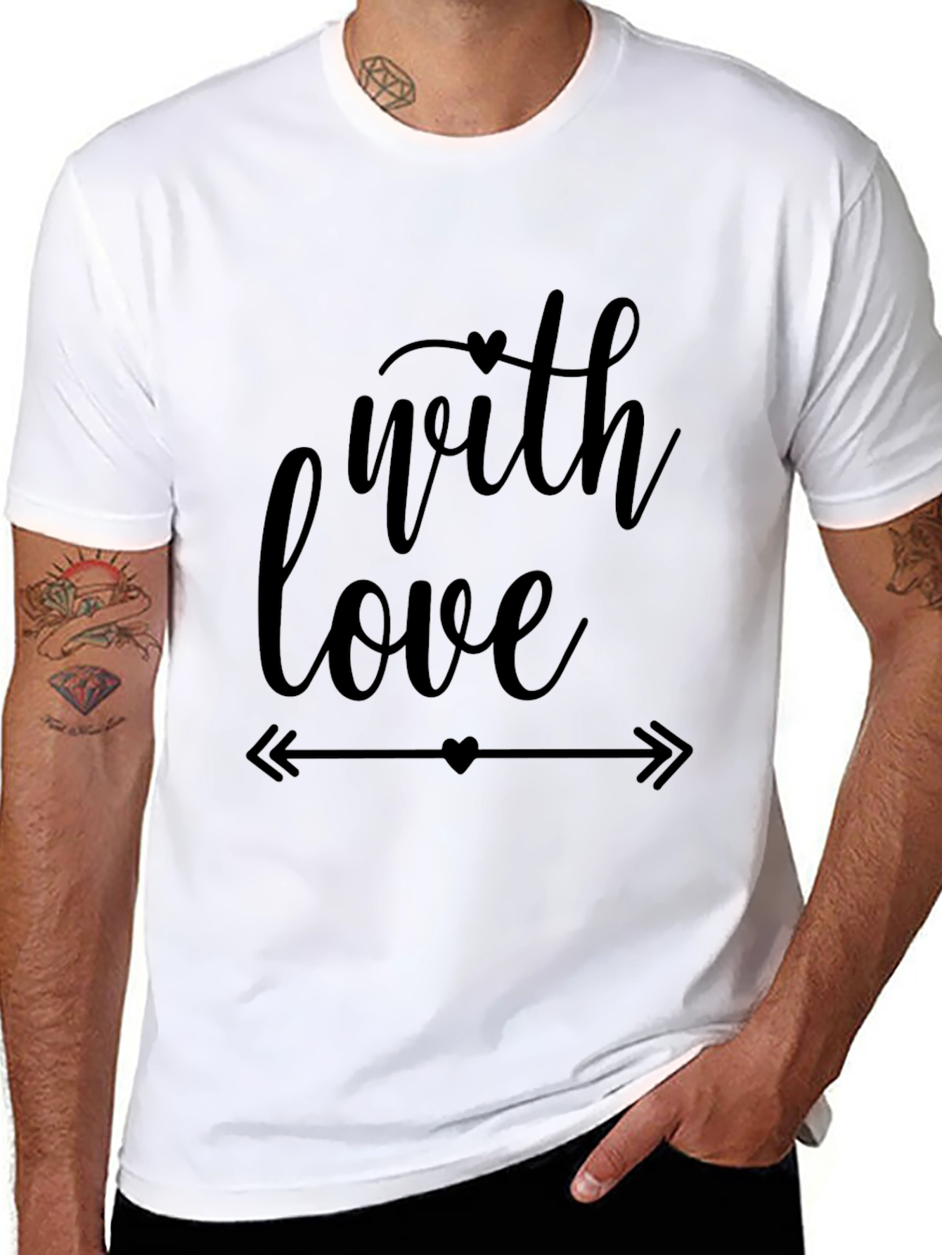 With Love Graphic Tee - Black Casual T-Shirt