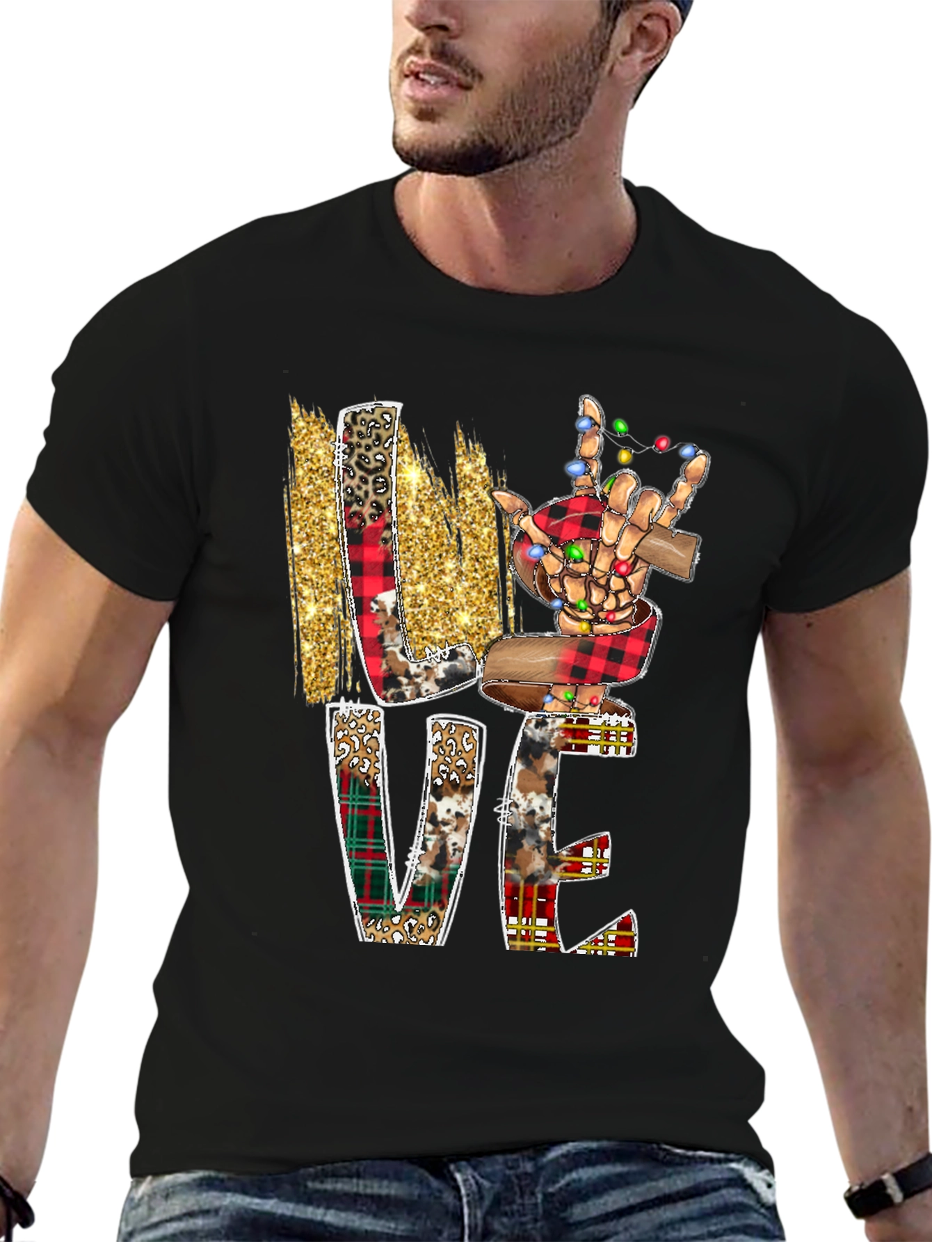 Love ASL Skeleton Hand Christmas T-Shirt