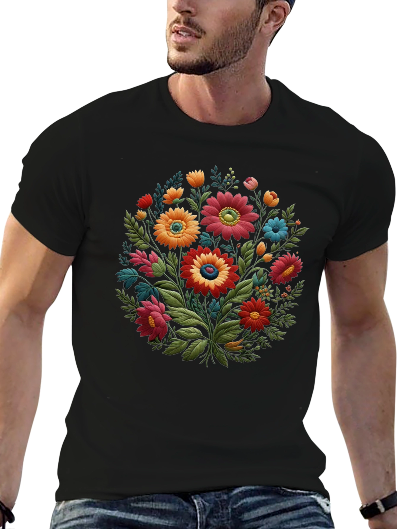 Floral Bouquet Graphic Tee - Stylish Unisex T-Shirt
