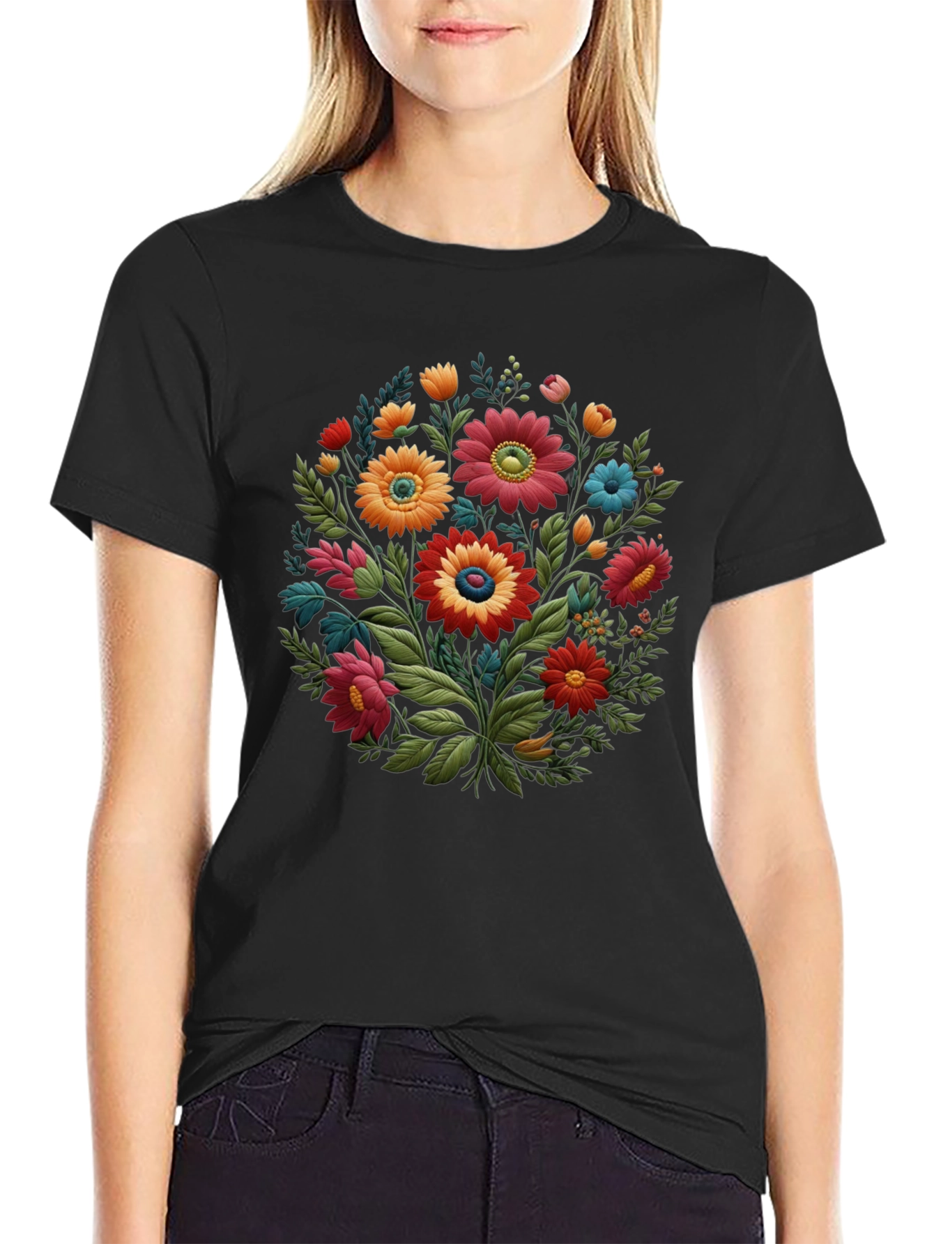 Floral Bouquet Graphic Tee - Stylish Unisex T-Shirt