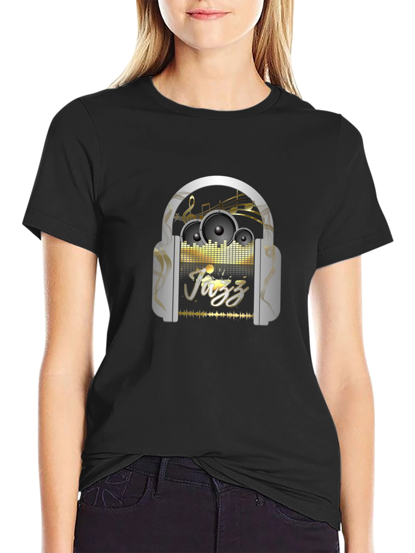 Jazz Music T-Shirt: Headphones & Speakers