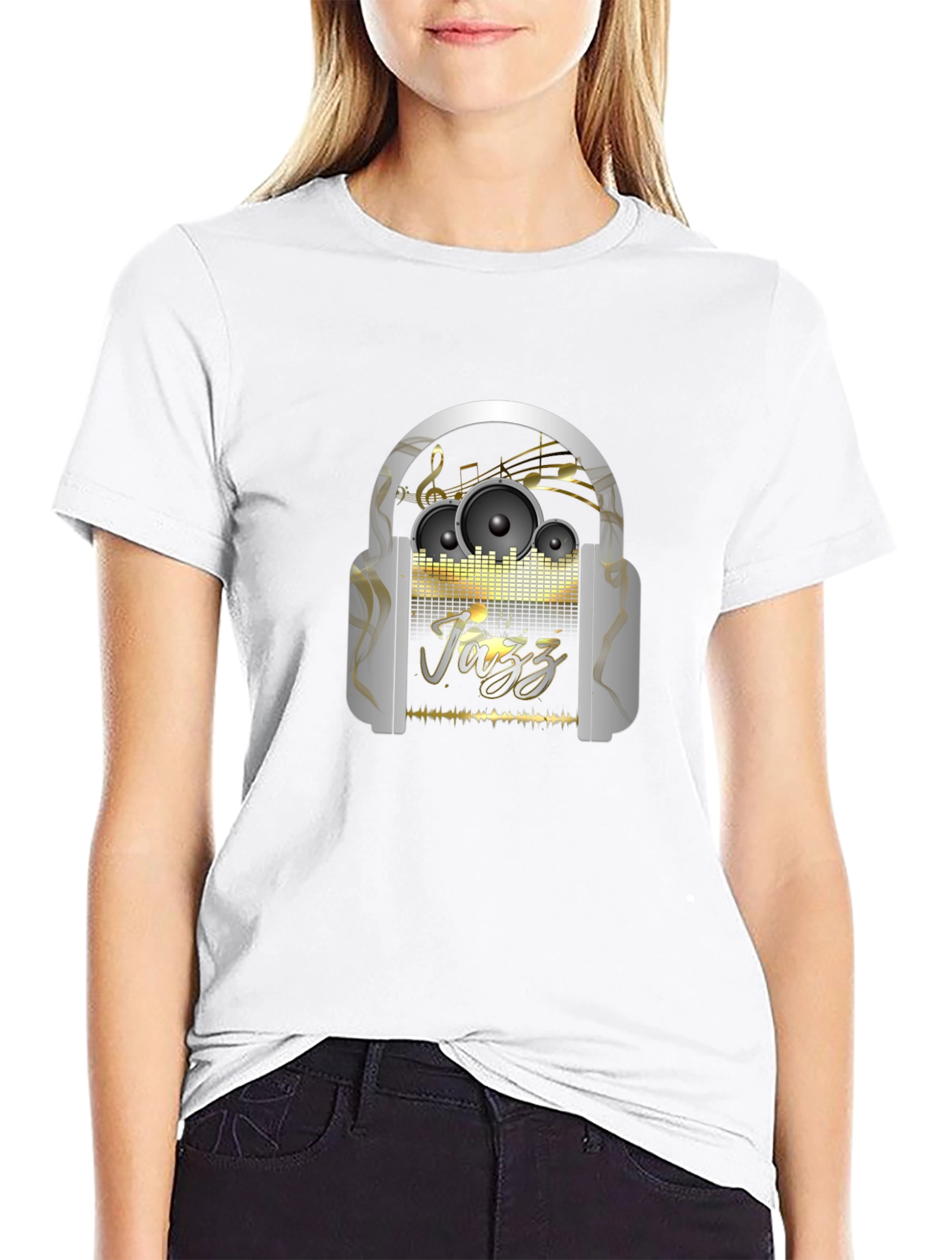 Jazz Music T-Shirt: Headphones & Speakers