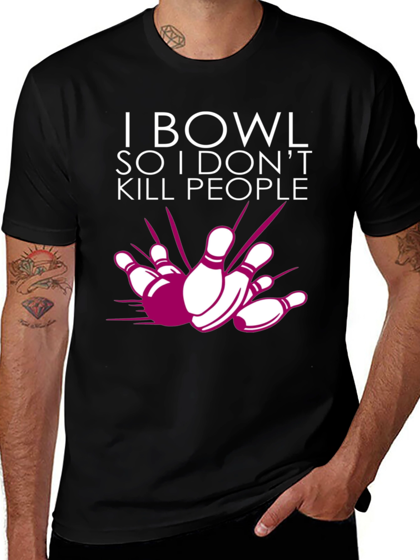 I Bowl So I Dont Kill People Graphic Tee
