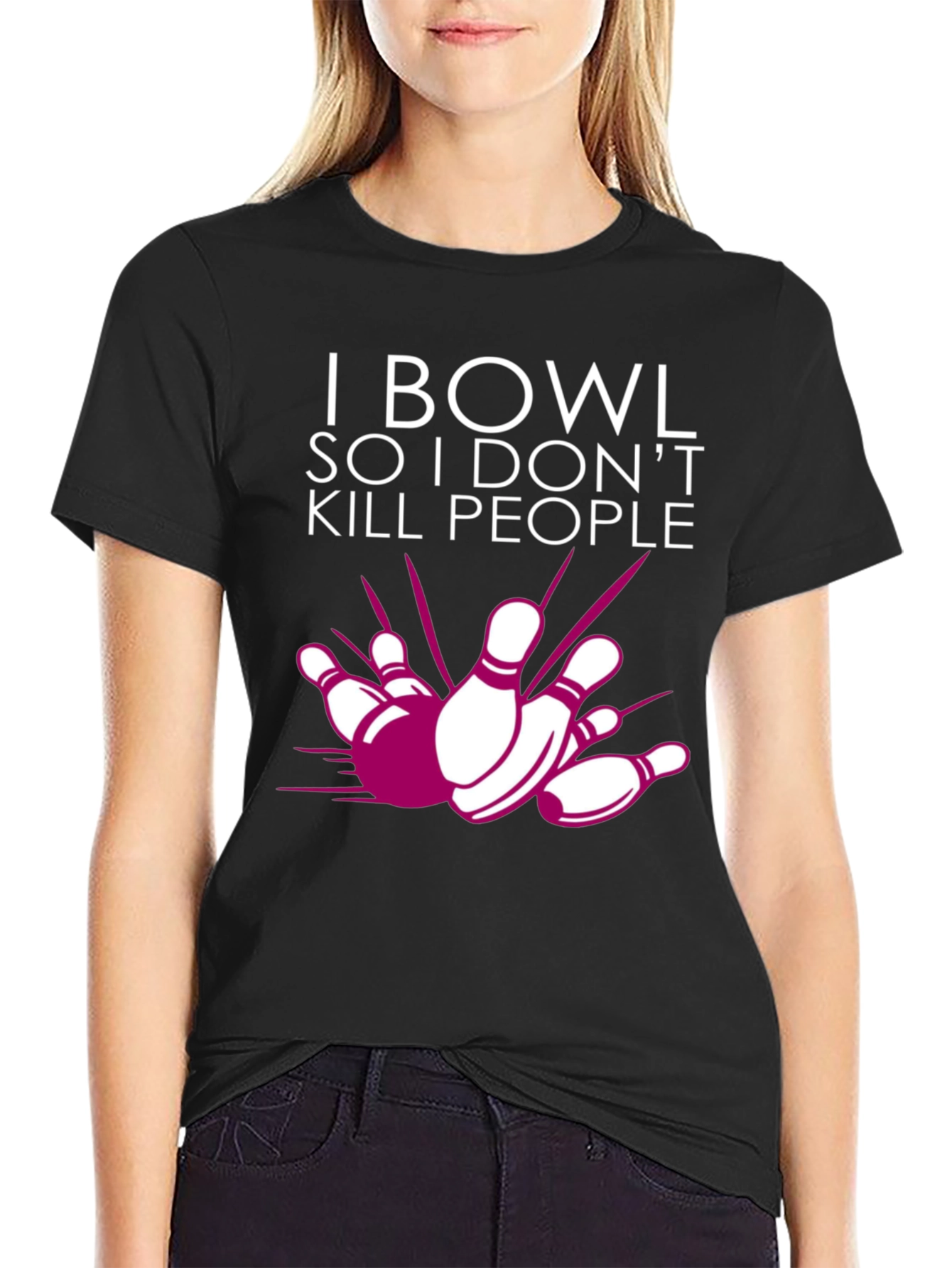 I Bowl So I Dont Kill People Graphic Tee