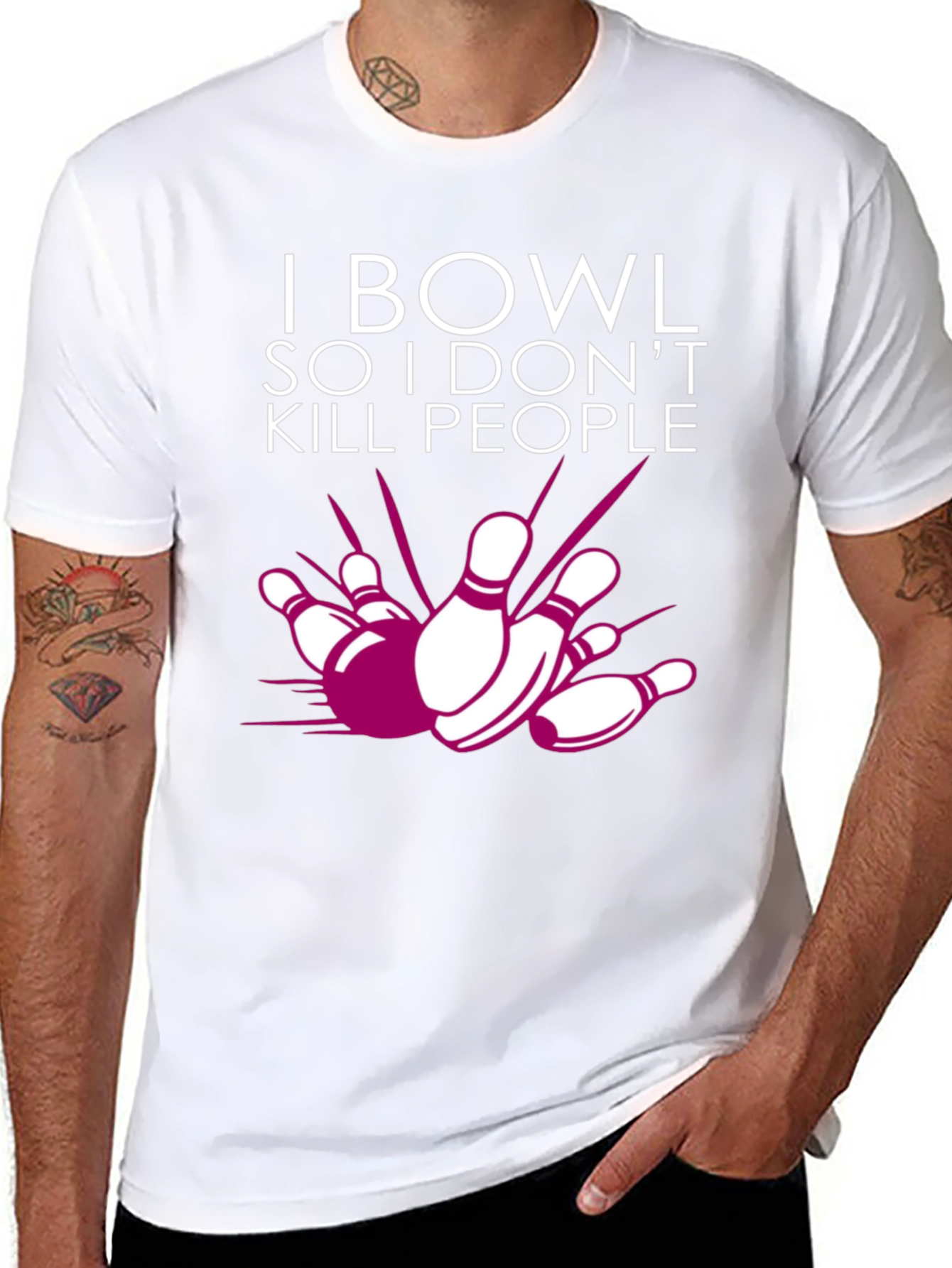 I Bowl So I Dont Kill People Graphic Tee