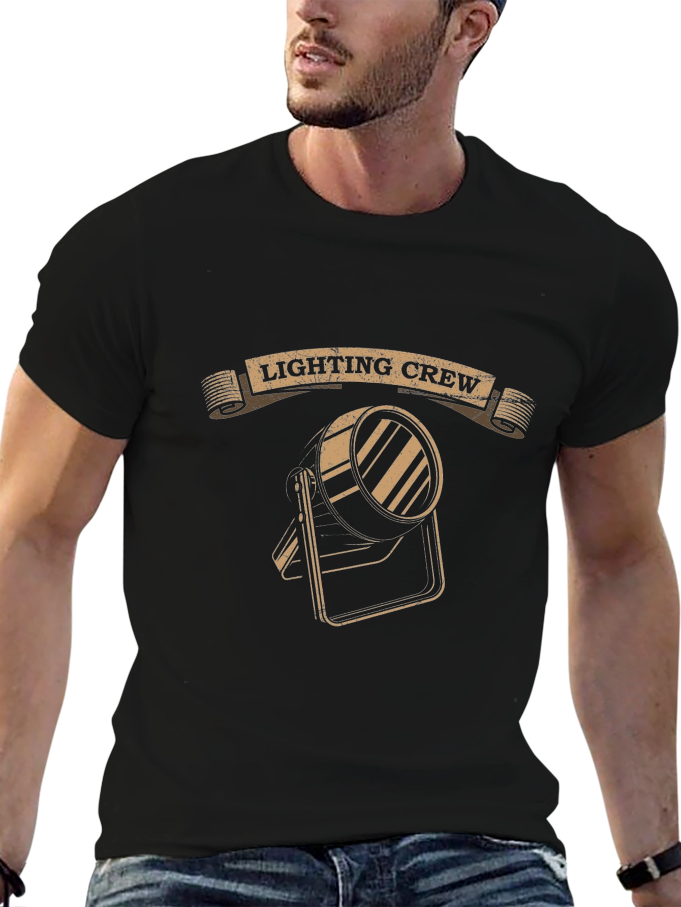 Lighting Crew Graphic Tee - Black Cotton Comfort