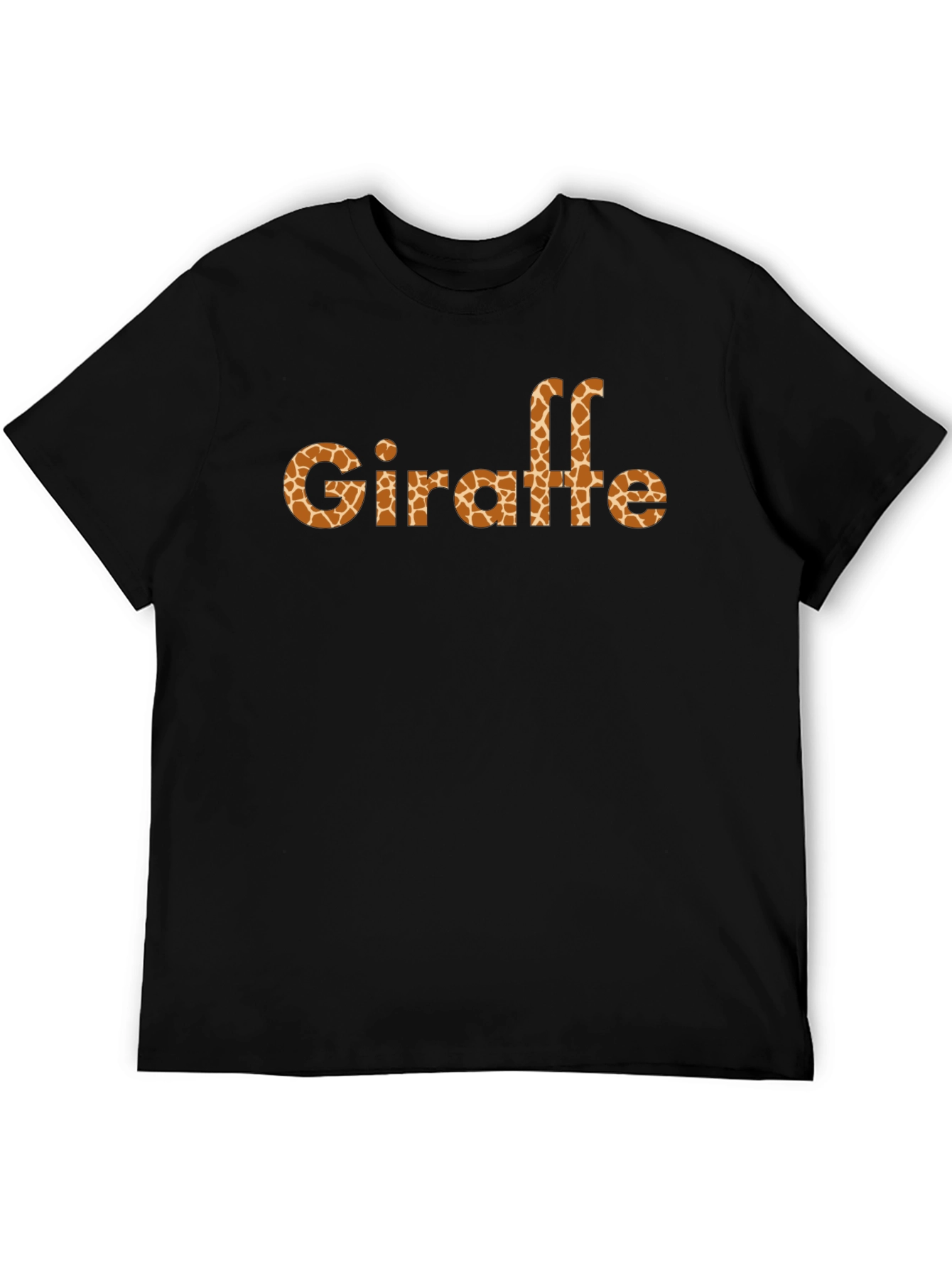 Giraffe Print Black T-Shirt
