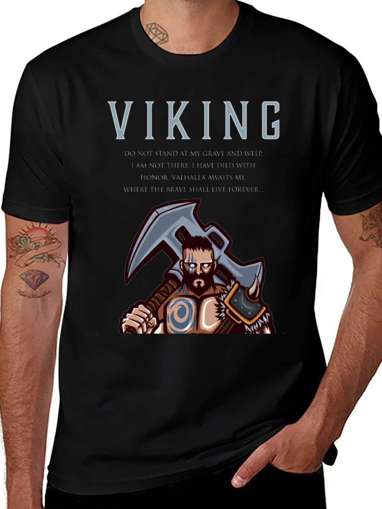 Viking Warrior T-Shirt - Valhalla Awaits
