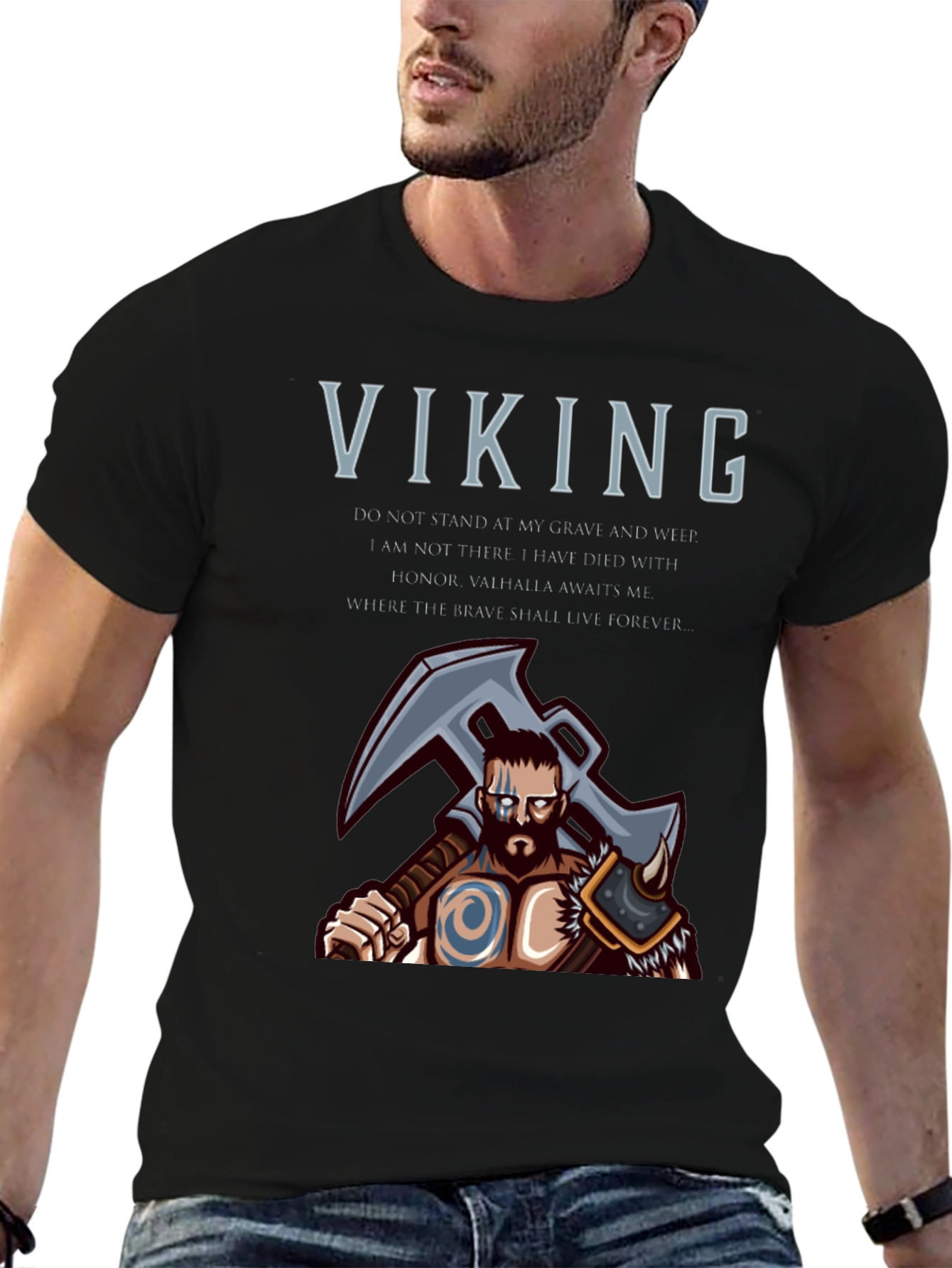 Viking Warrior T-Shirt - Valhalla Awaits
