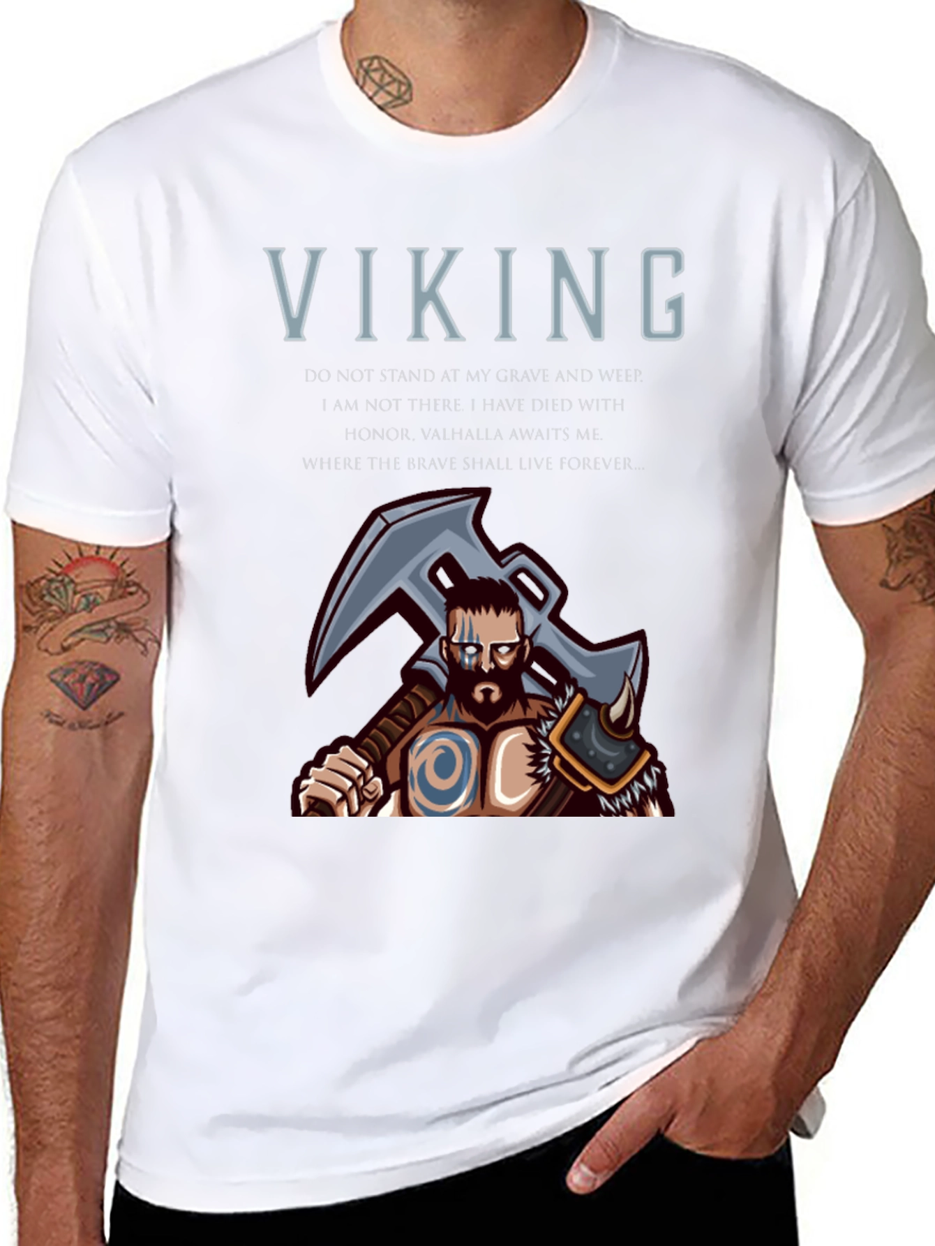 Viking Warrior T-Shirt - Valhalla Awaits