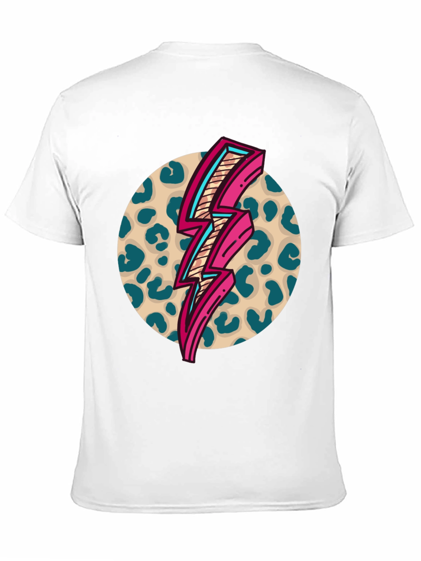 Retro Leopard Lightning Bolt Graphic Tee