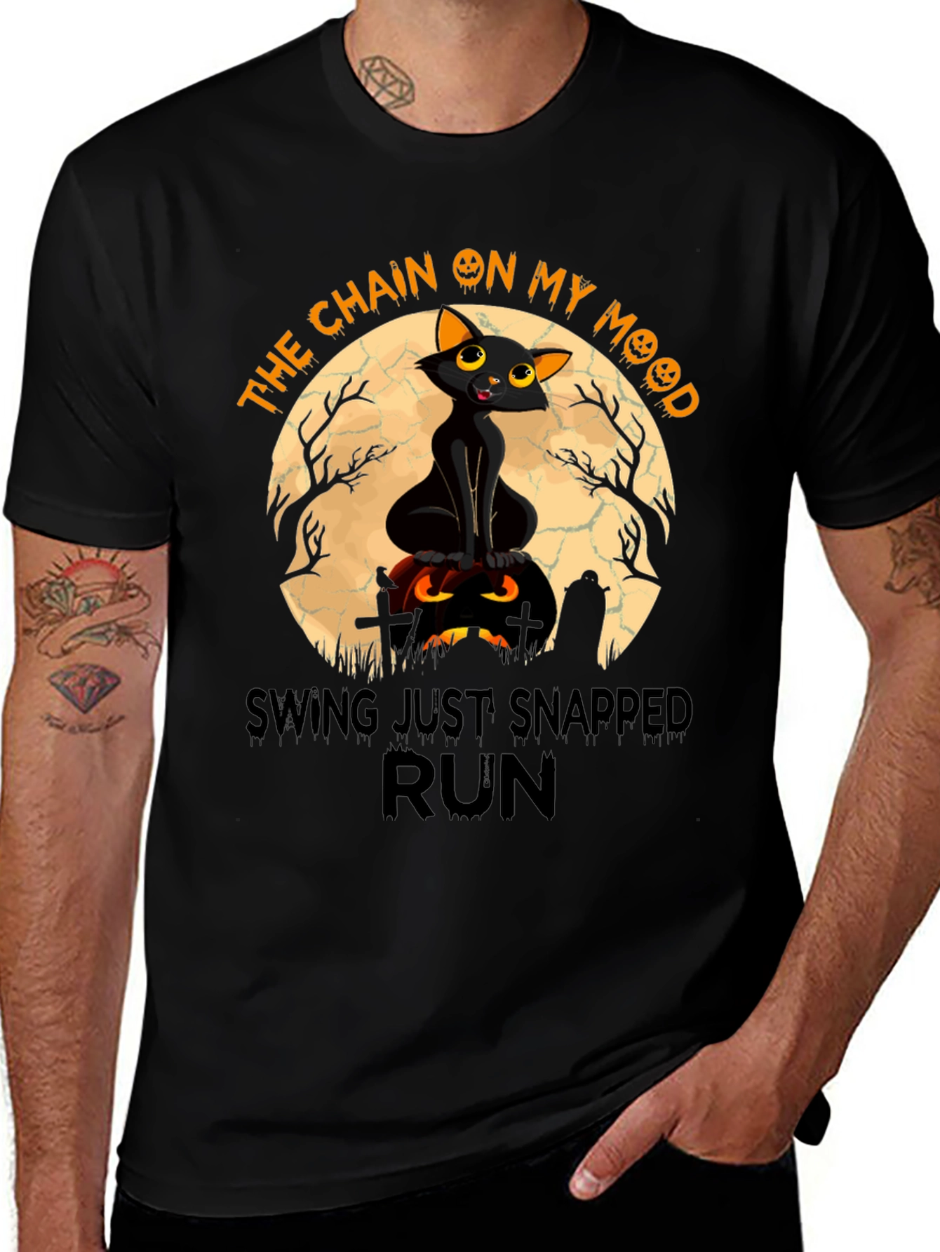 Halloween Cat T-Shirt: The Chain on My Mood