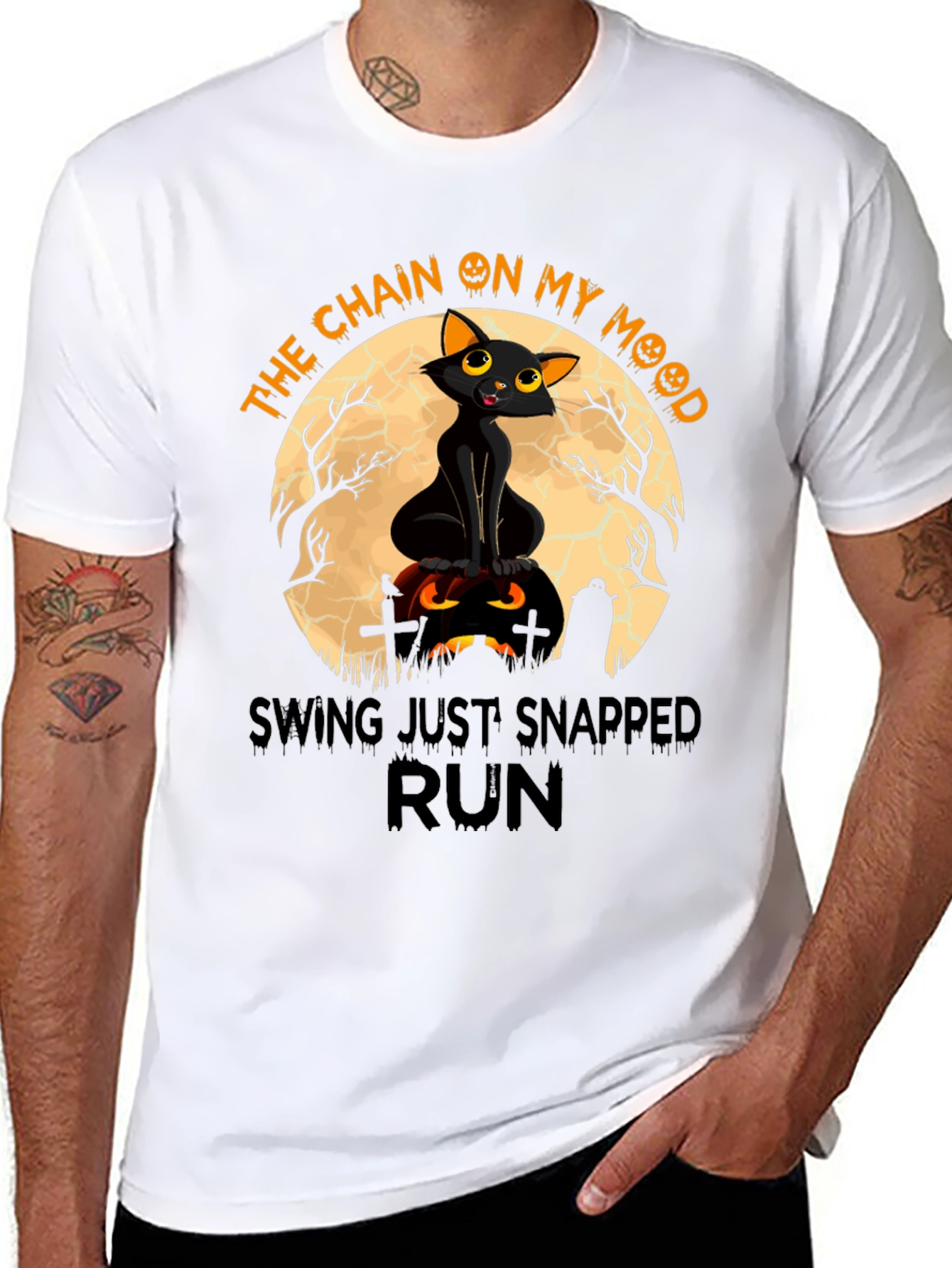 Halloween Cat T-Shirt: The Chain on My Mood