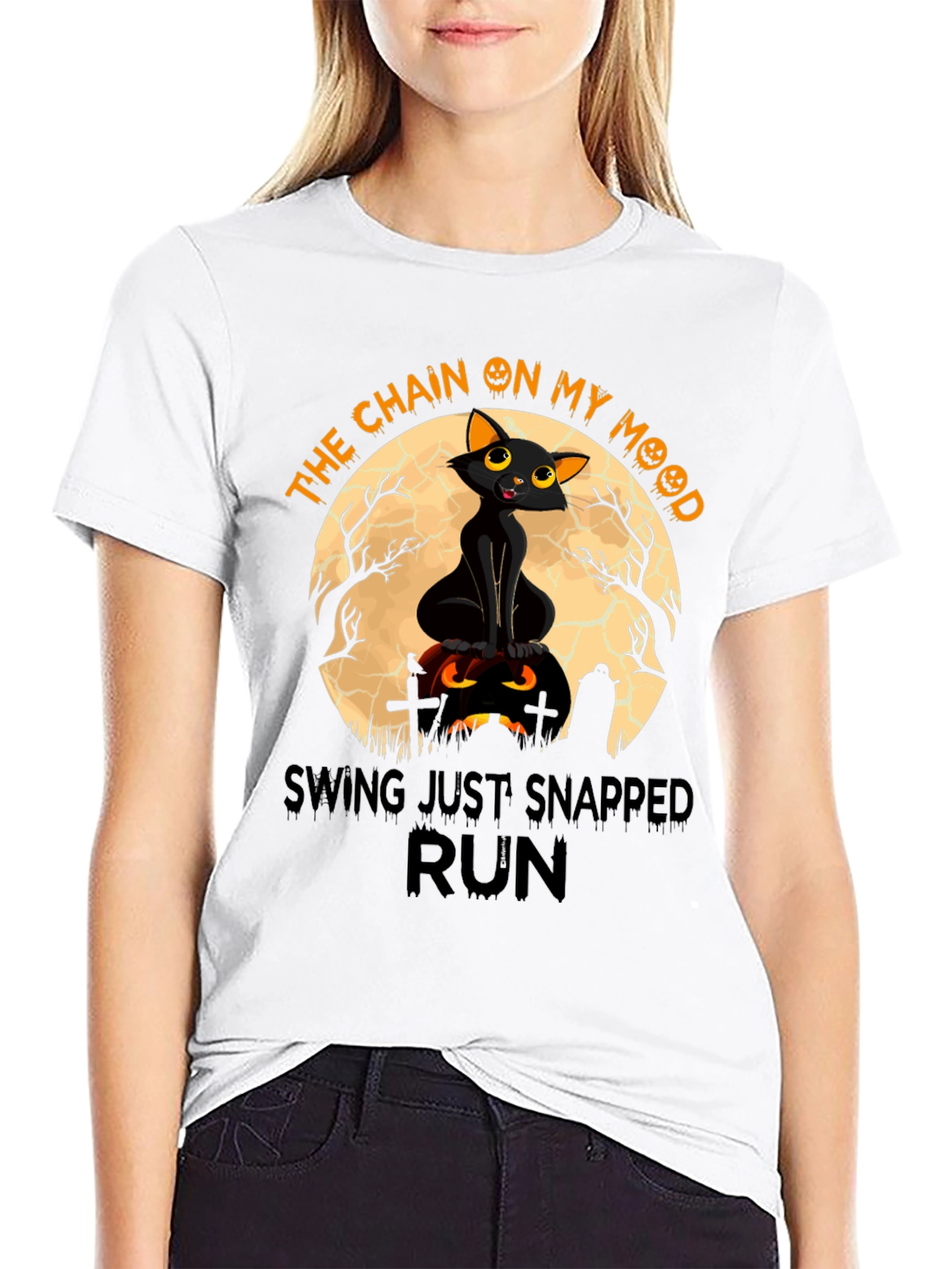 Halloween Cat T-Shirt: The Chain on My Mood