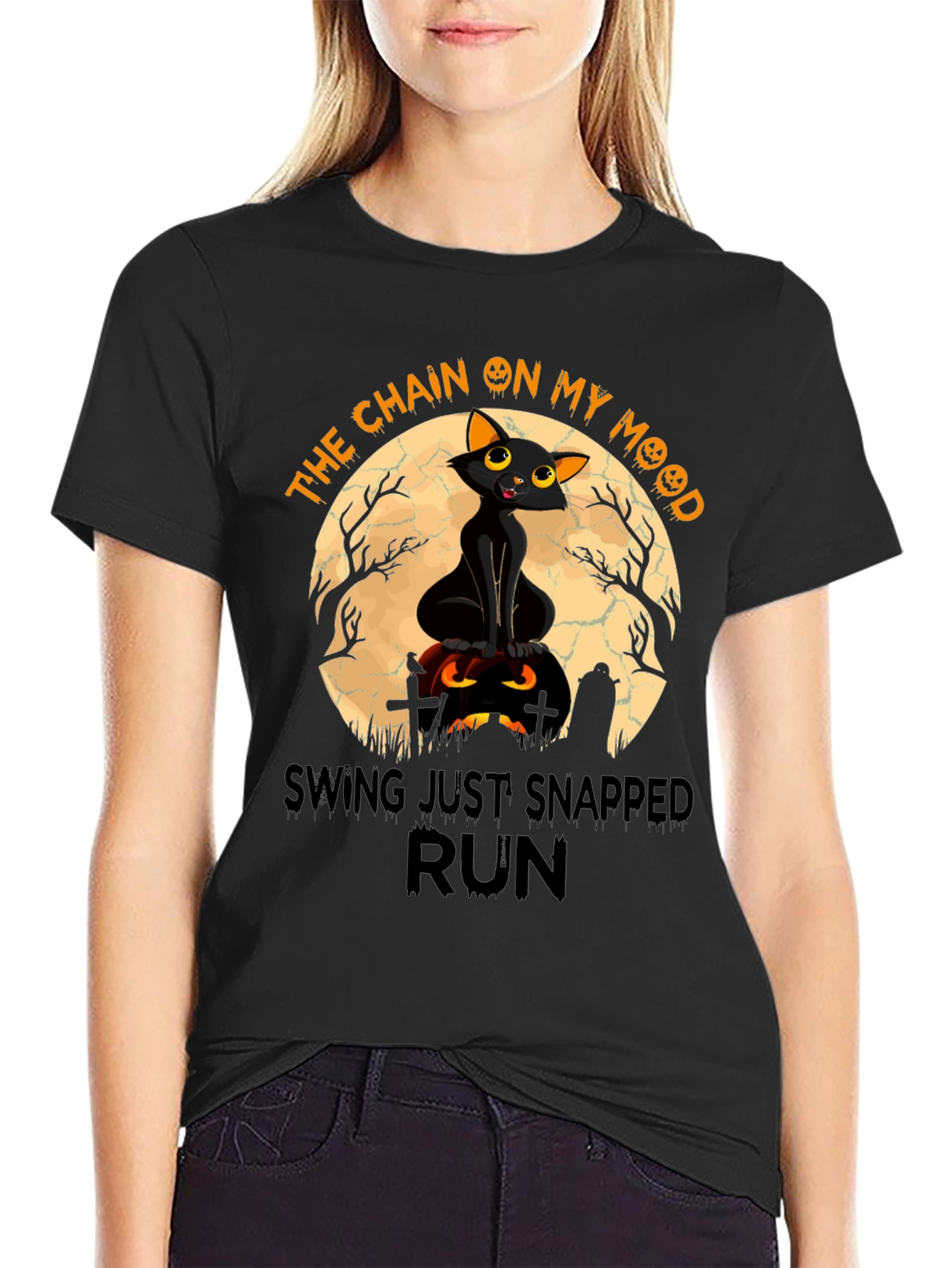 Halloween Cat T-Shirt: The Chain on My Mood