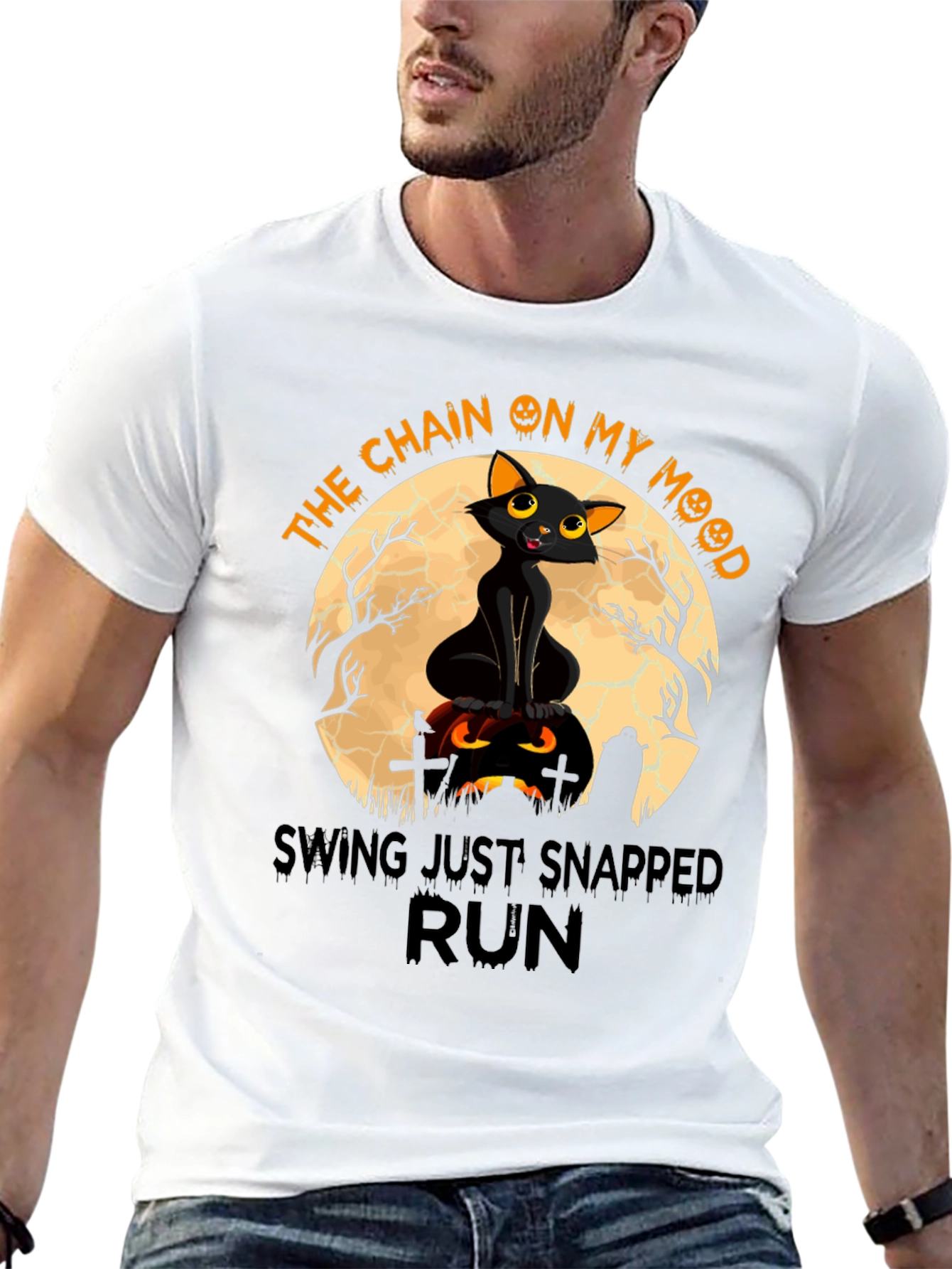 Halloween Cat T-Shirt: The Chain on My Mood