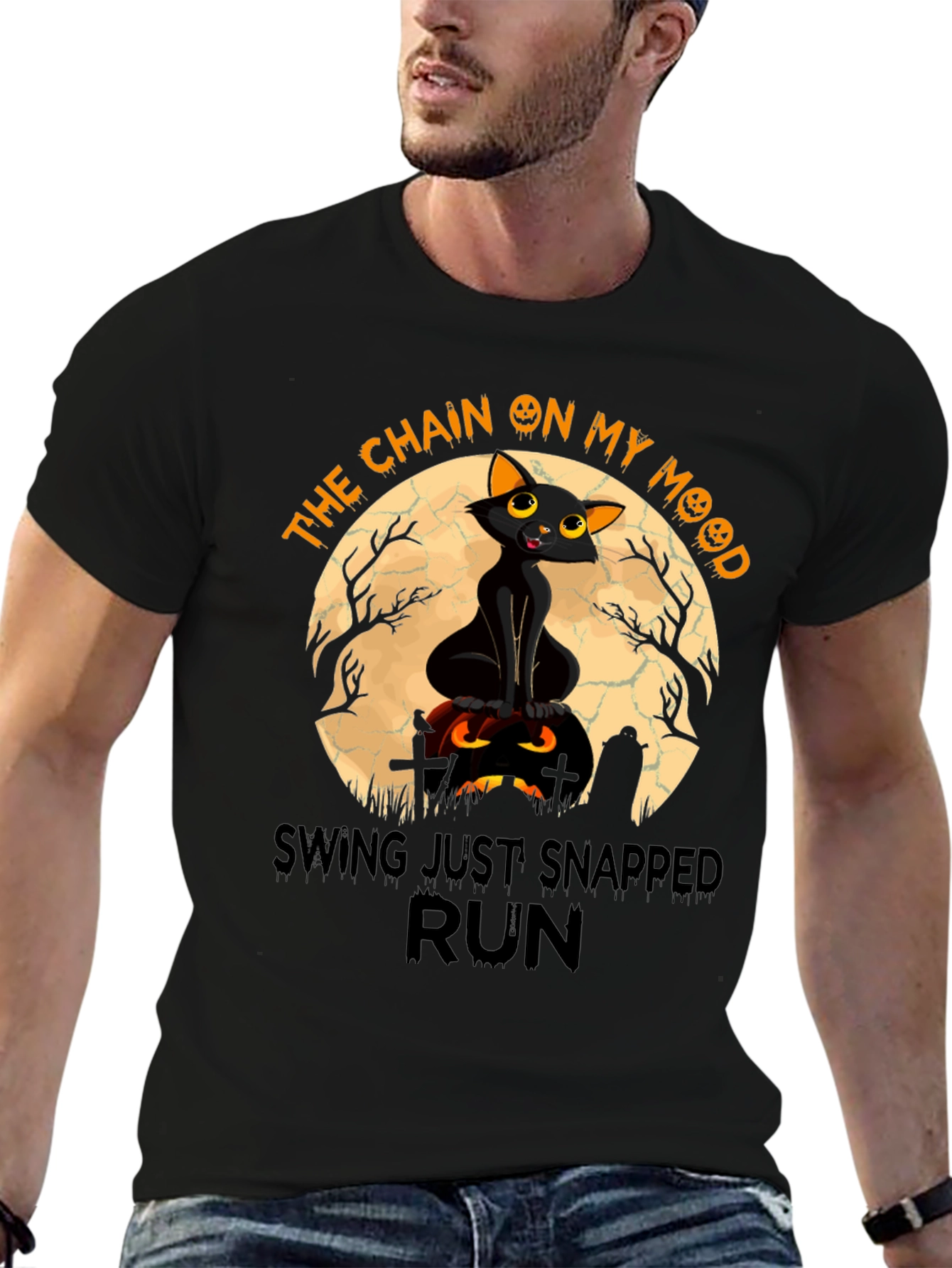 Halloween Cat T-Shirt: The Chain on My Mood