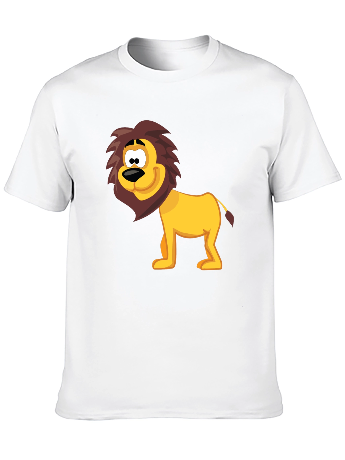 Cartoon Lion Graphic Tee - Fun Black T-Shirt