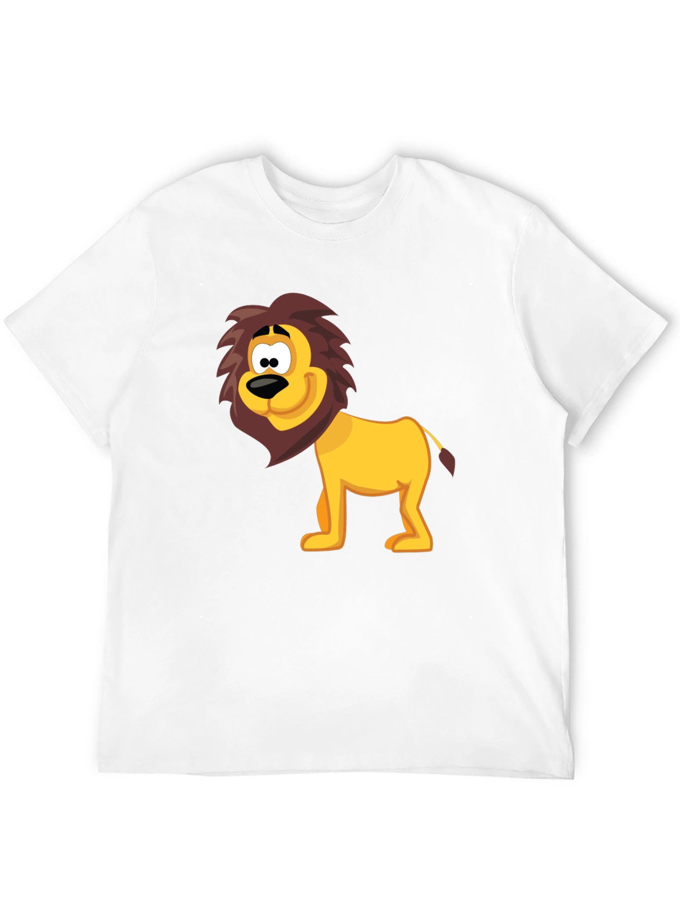 Cartoon Lion Graphic Tee - Fun Black T-Shirt