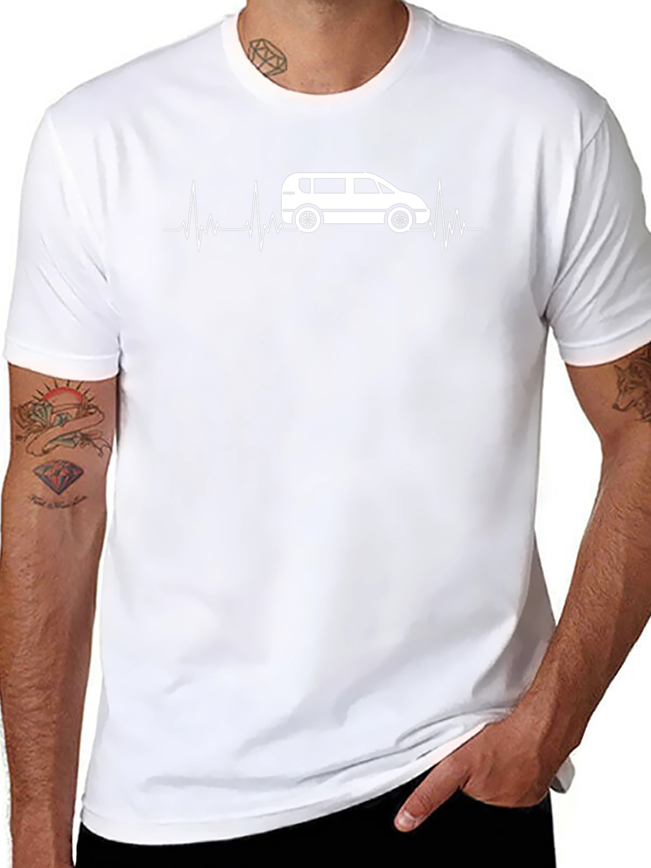 Van Life Heartbeat T-Shirt - Black Graphic Tee