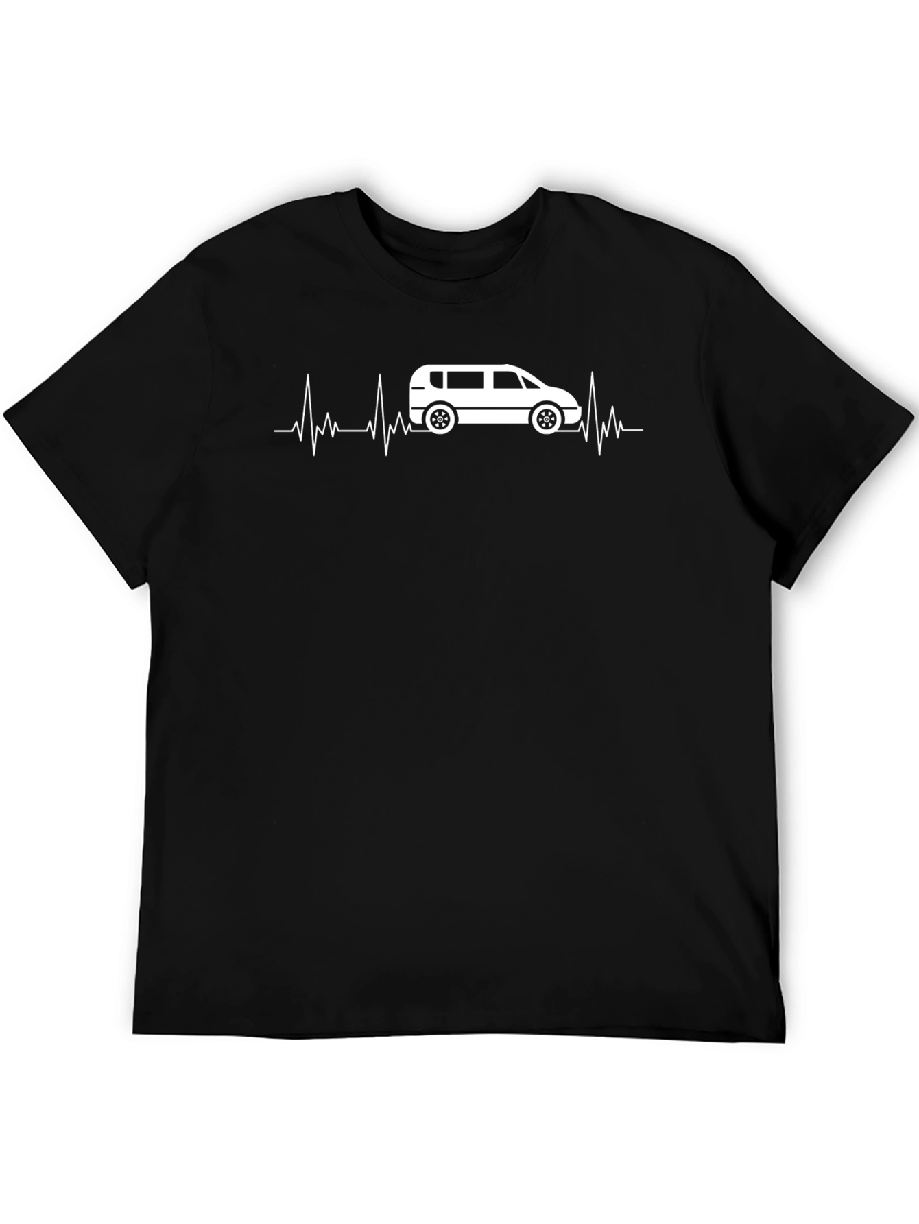 Van Life Heartbeat T-Shirt - Black Graphic Tee