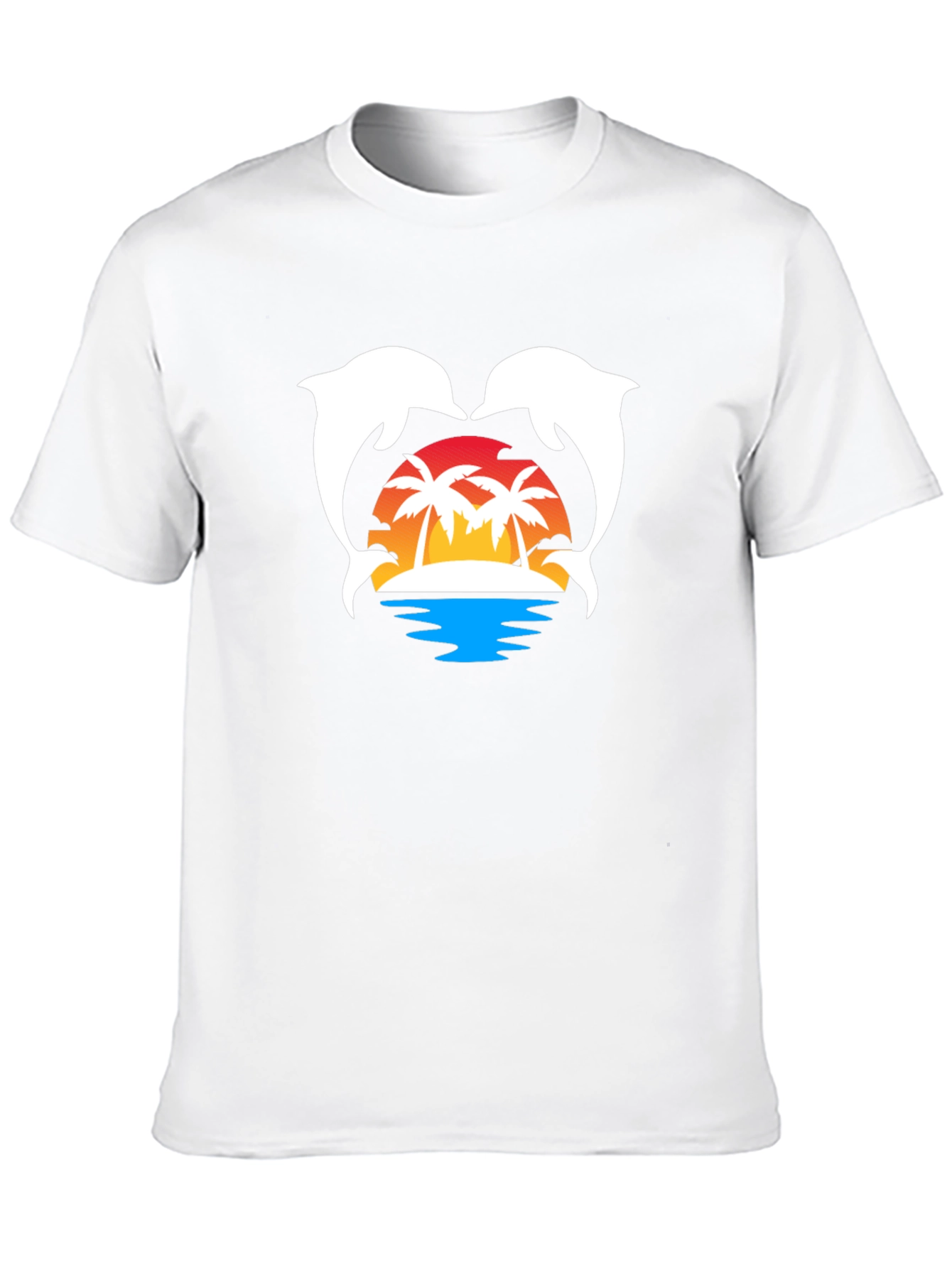 Dolphin Sunset T-Shirt | Tropical Island Graphic Tee