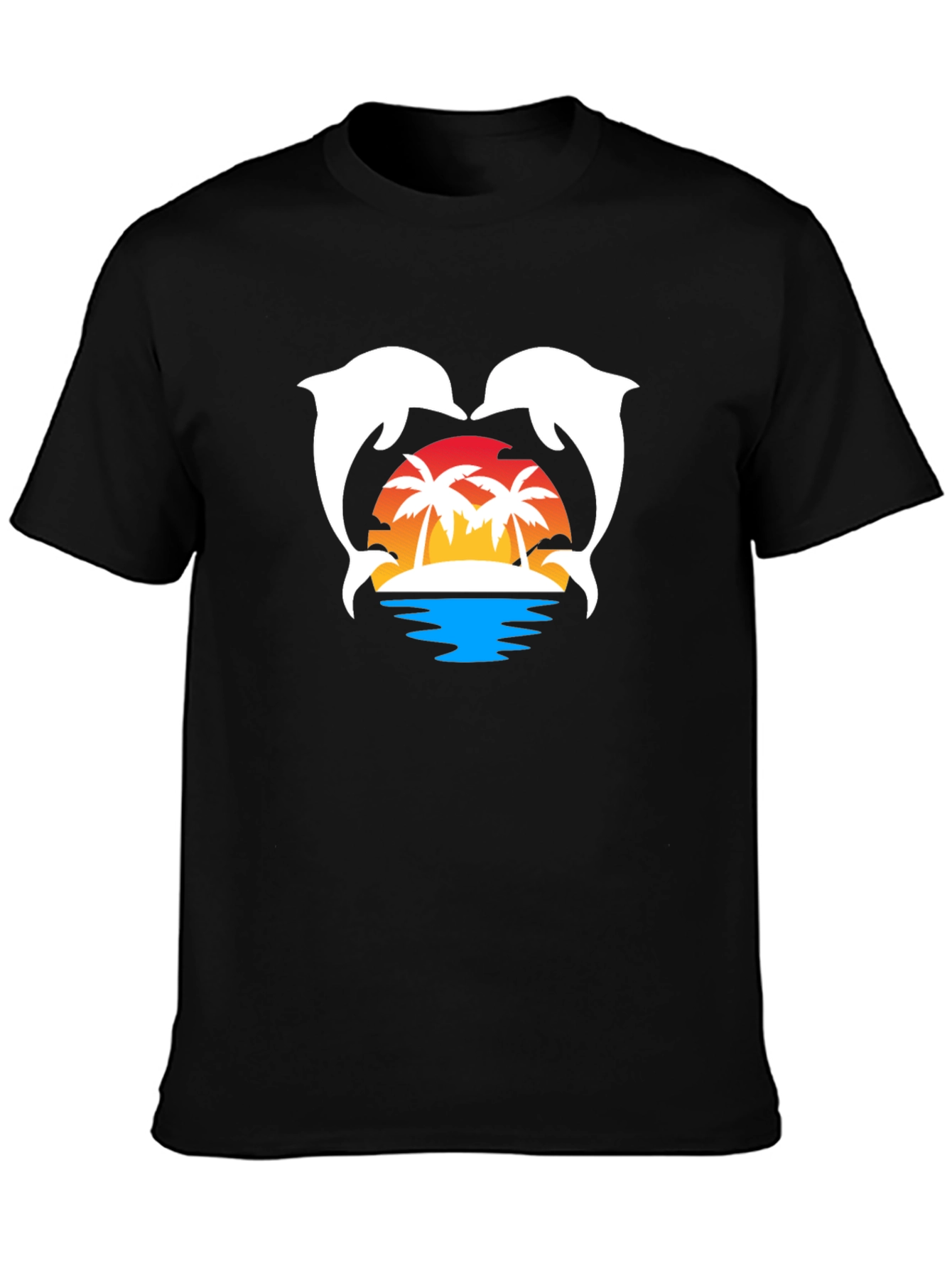 Dolphin Sunset T-Shirt | Tropical Island Graphic Tee