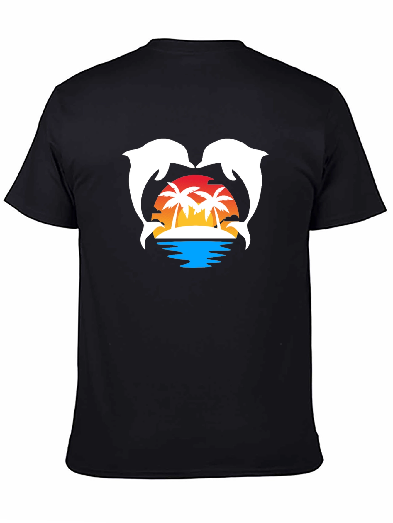Dolphin Sunset T-Shirt | Tropical Island Graphic Tee