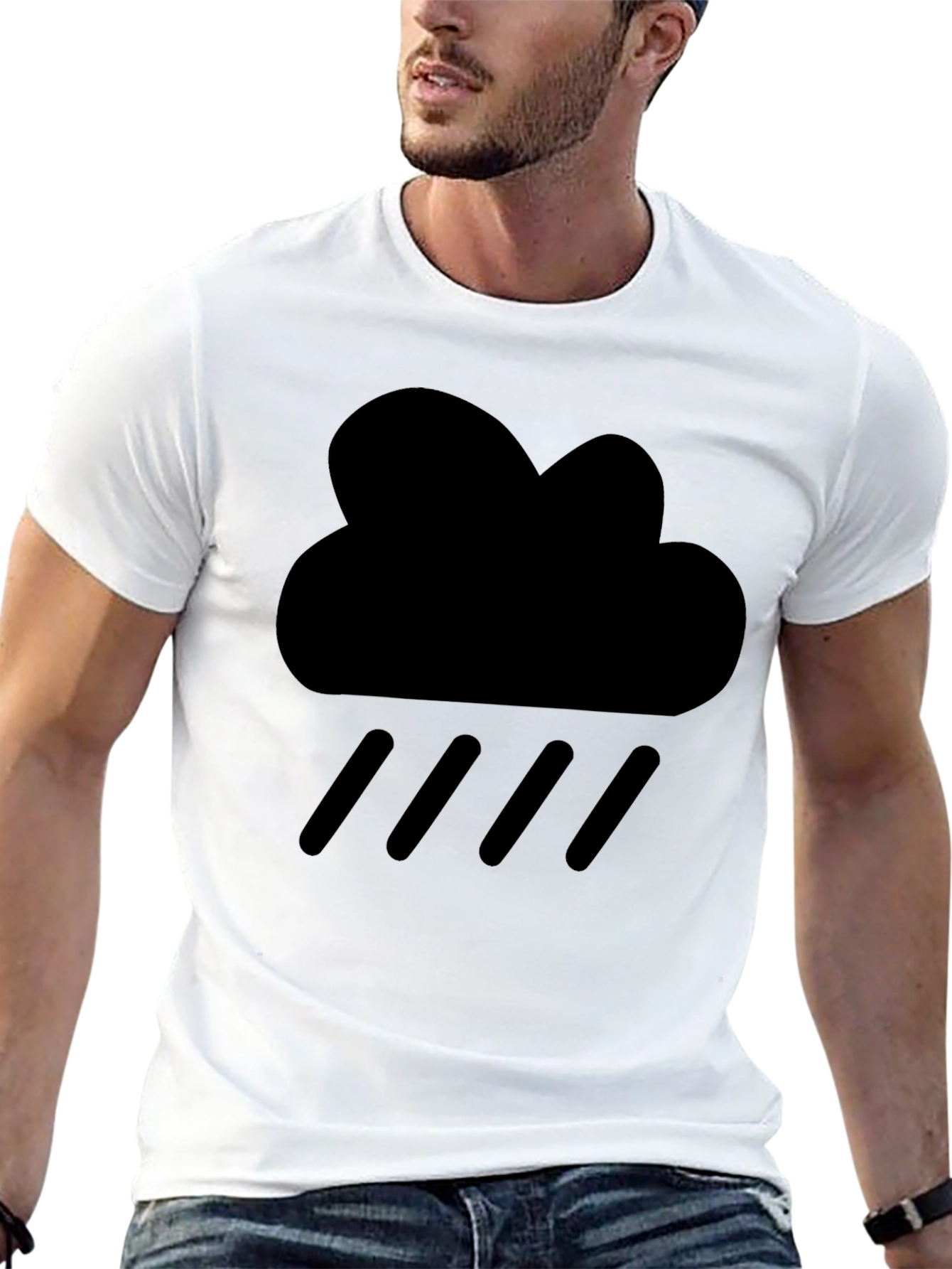 Rain Cloud Graphic Tee - Mens Black T-Shirt