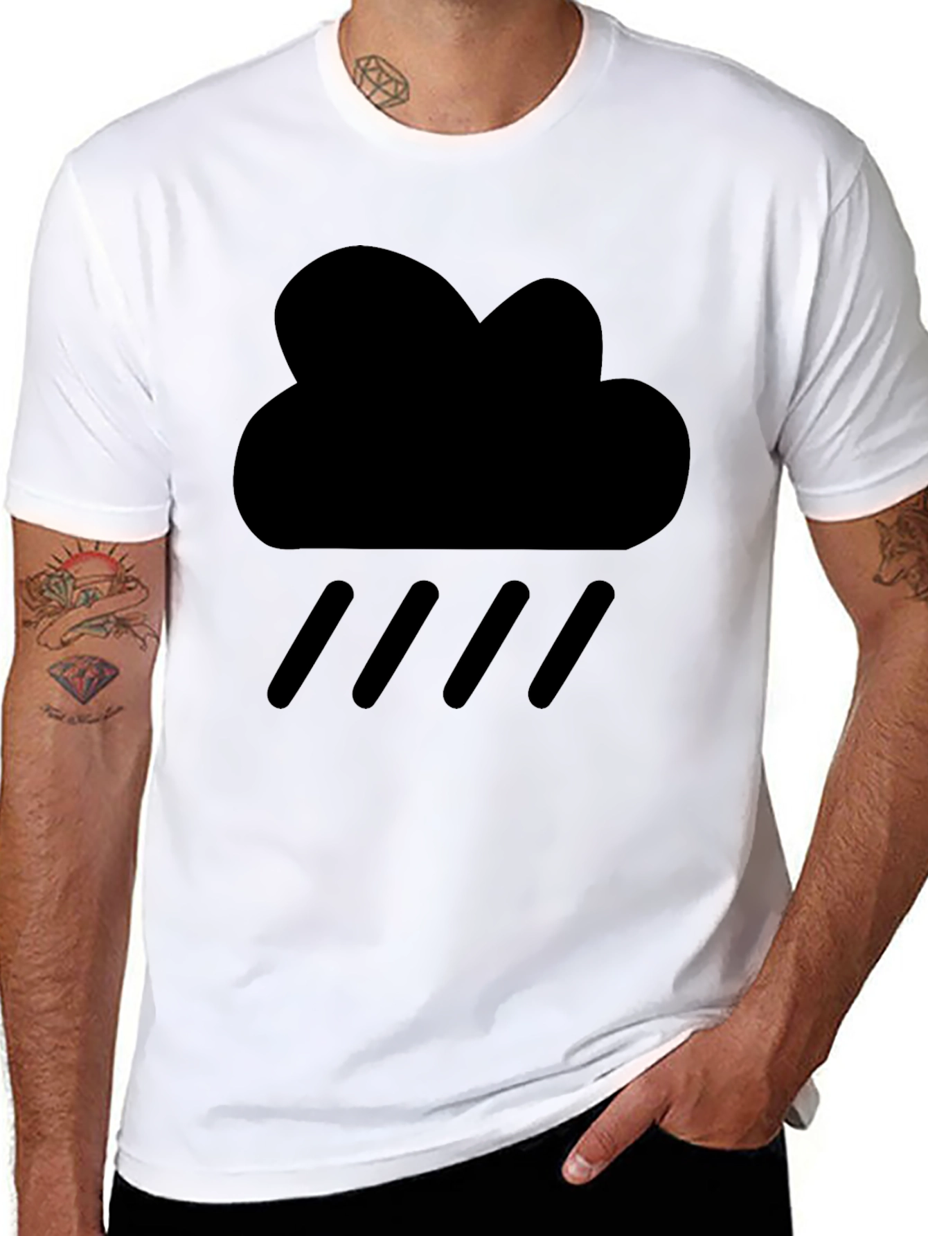 Rain Cloud Graphic Tee - Mens Black T-Shirt