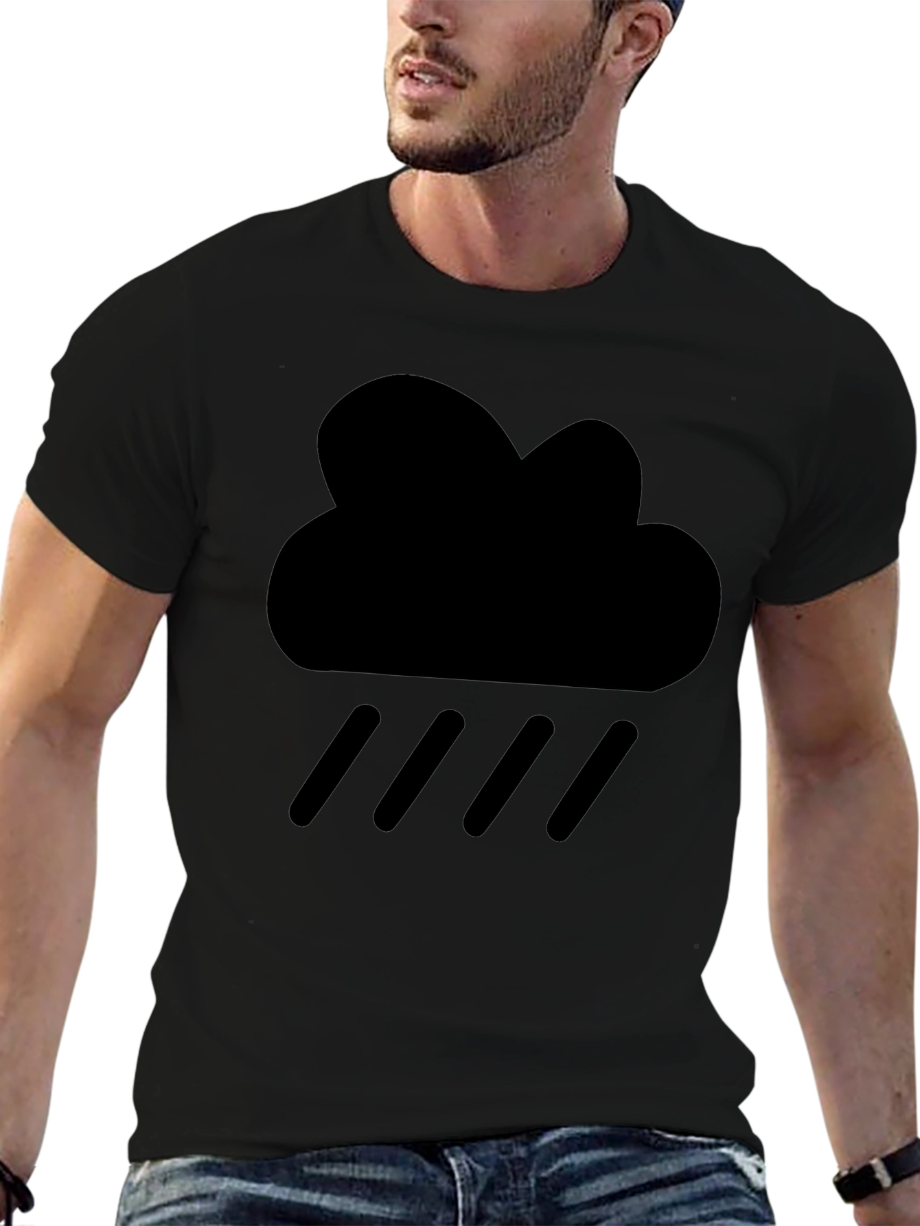 Rain Cloud Graphic Tee - Mens Black T-Shirt