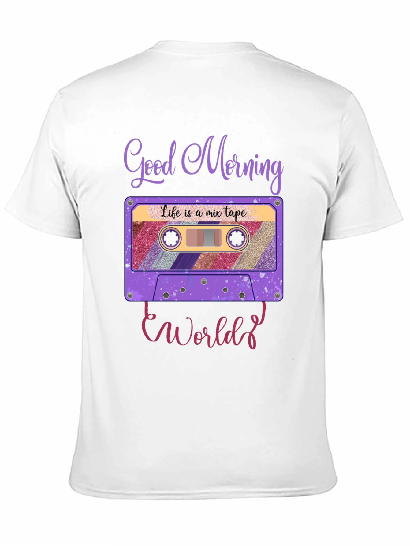 Good Morning World Cassette Tape Graphic Tee