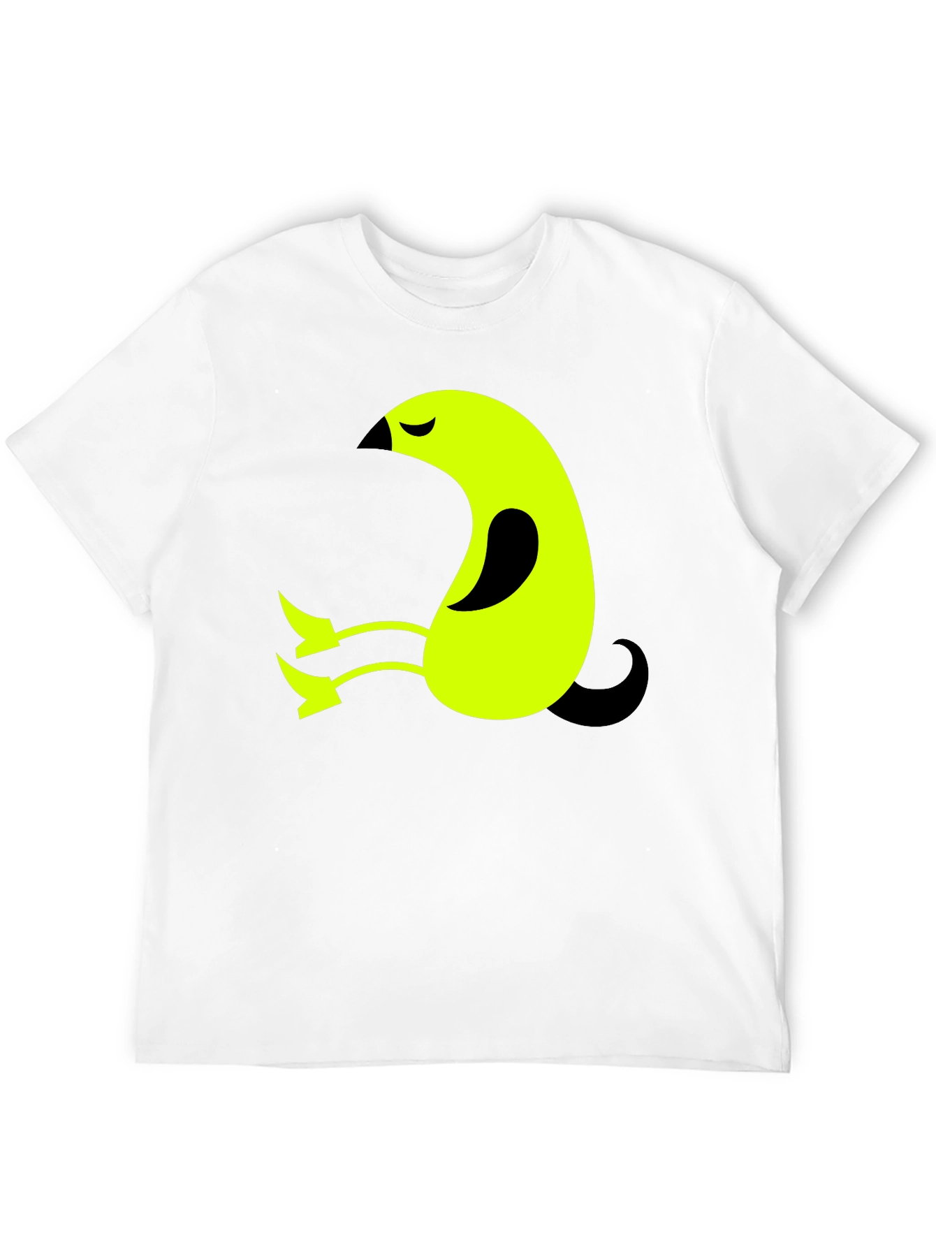 Abstract Bird Graphic Tee - Soft Black Cotton