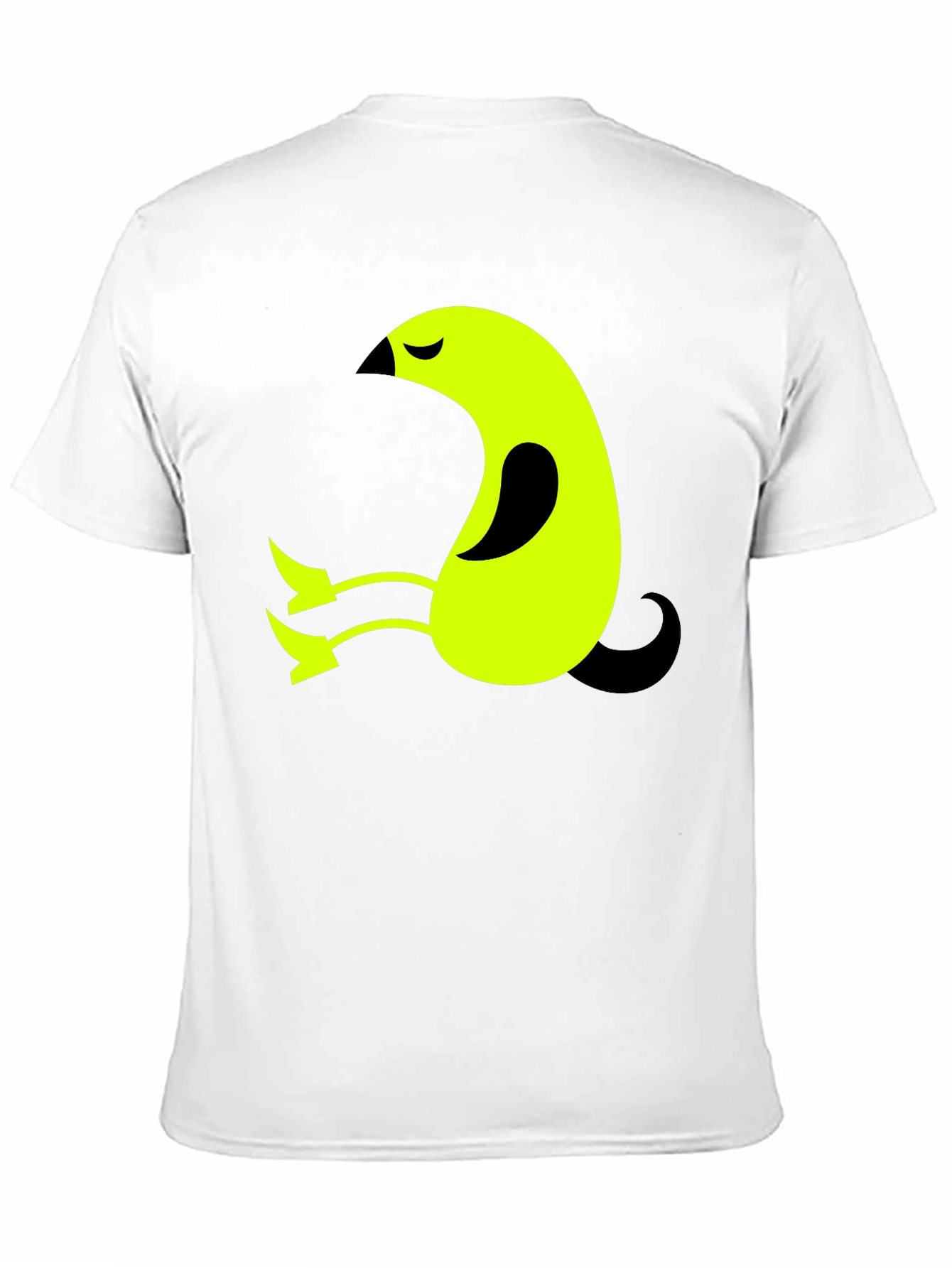 Abstract Bird Graphic Tee - Soft Black Cotton