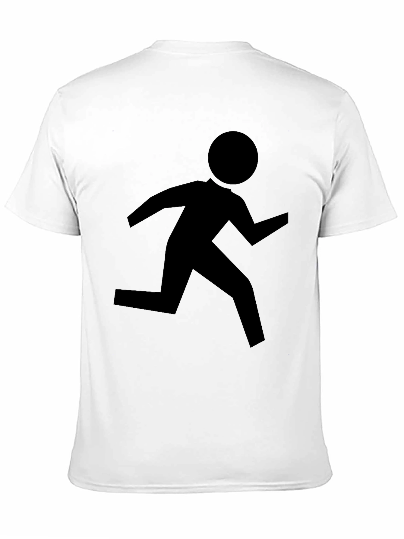 Running Man Graphic Tee - Black Cotton T-Shirt