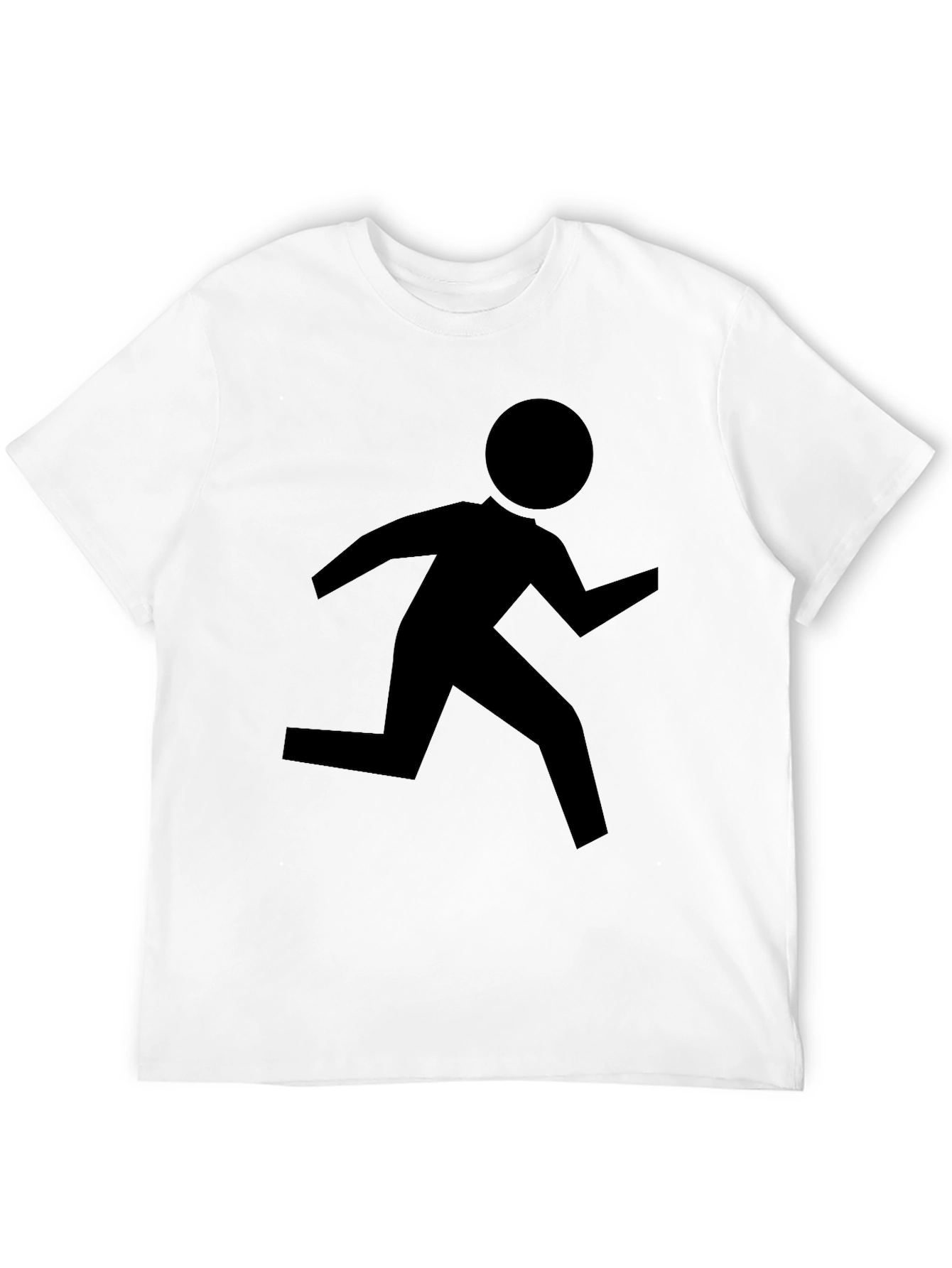 Running Man Graphic Tee - Black Cotton T-Shirt