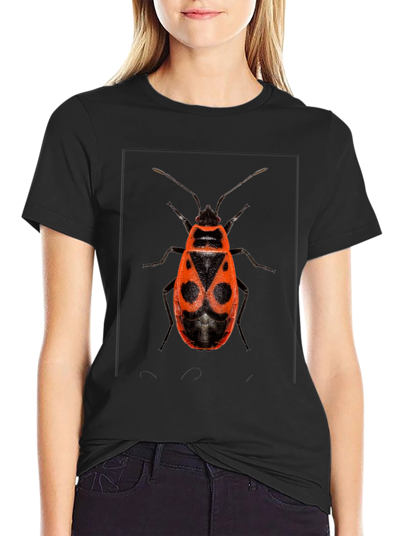 Bug Print Black Tee