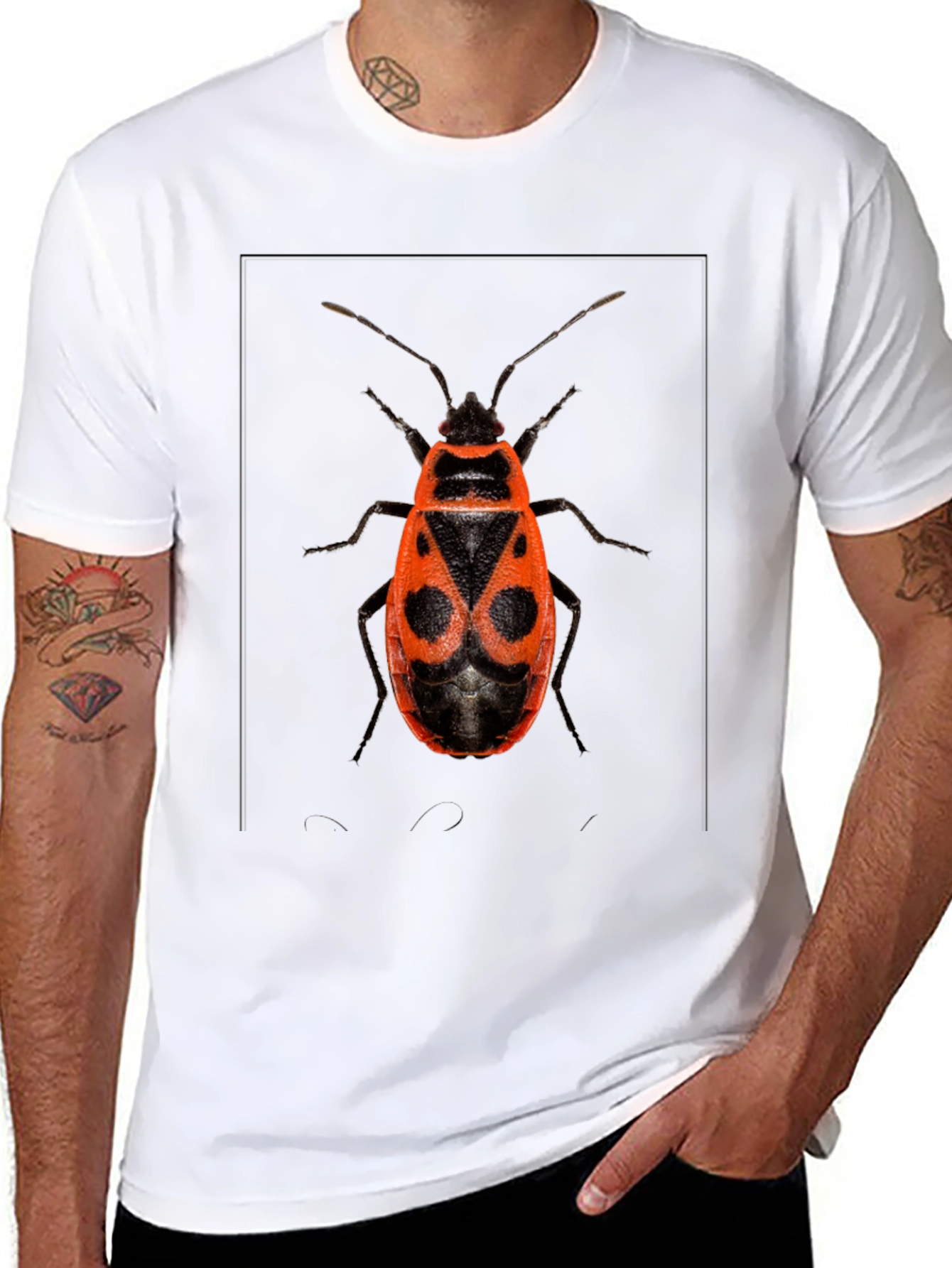 Bug Print Black Tee
