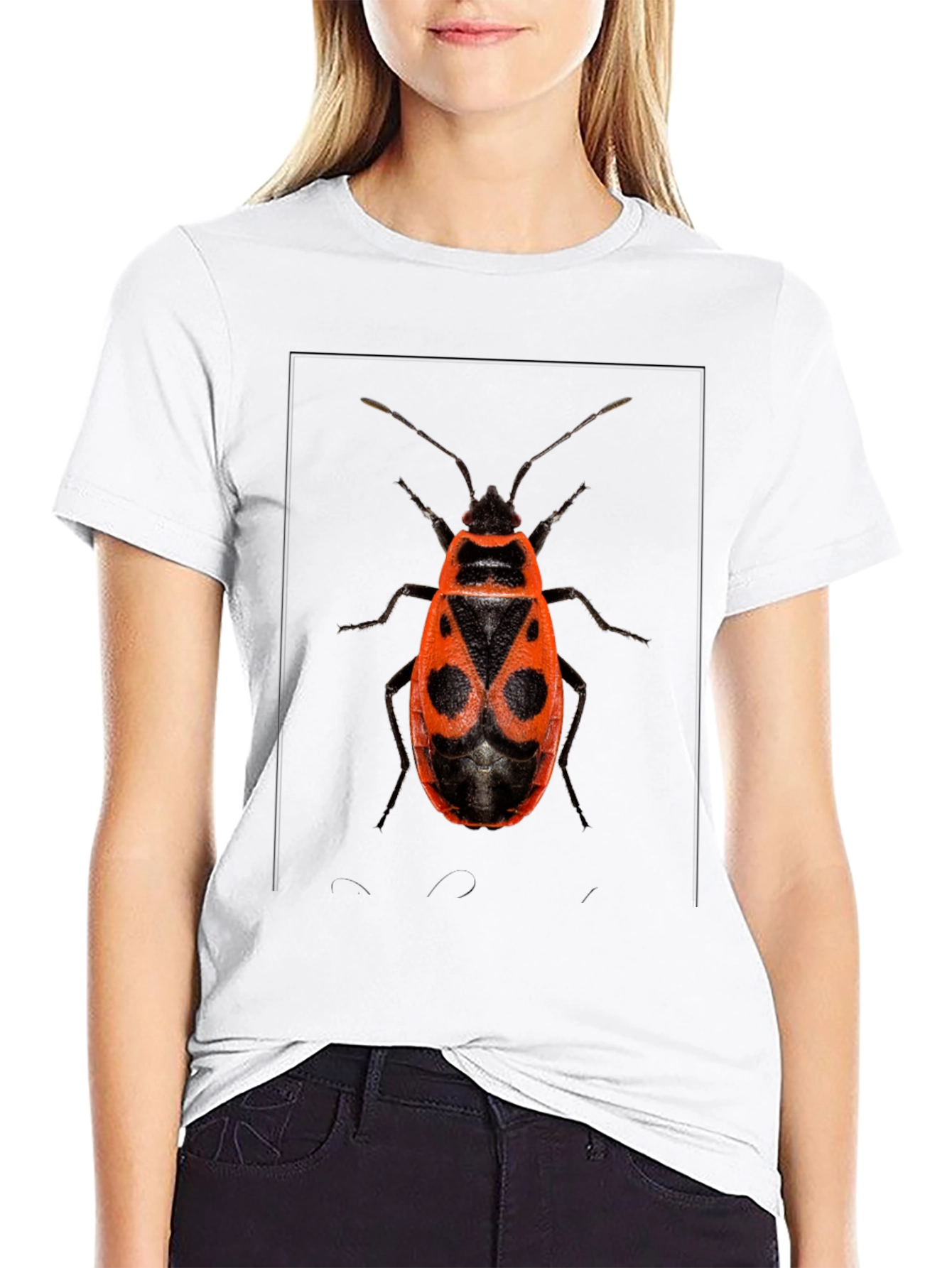 Bug Print Black Tee