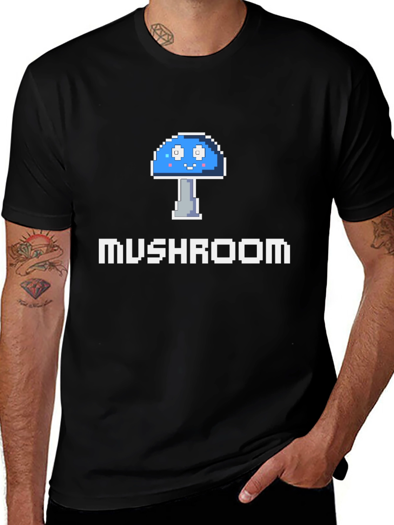 Pixel Mushroom Graphic Tee - Gamer Style!