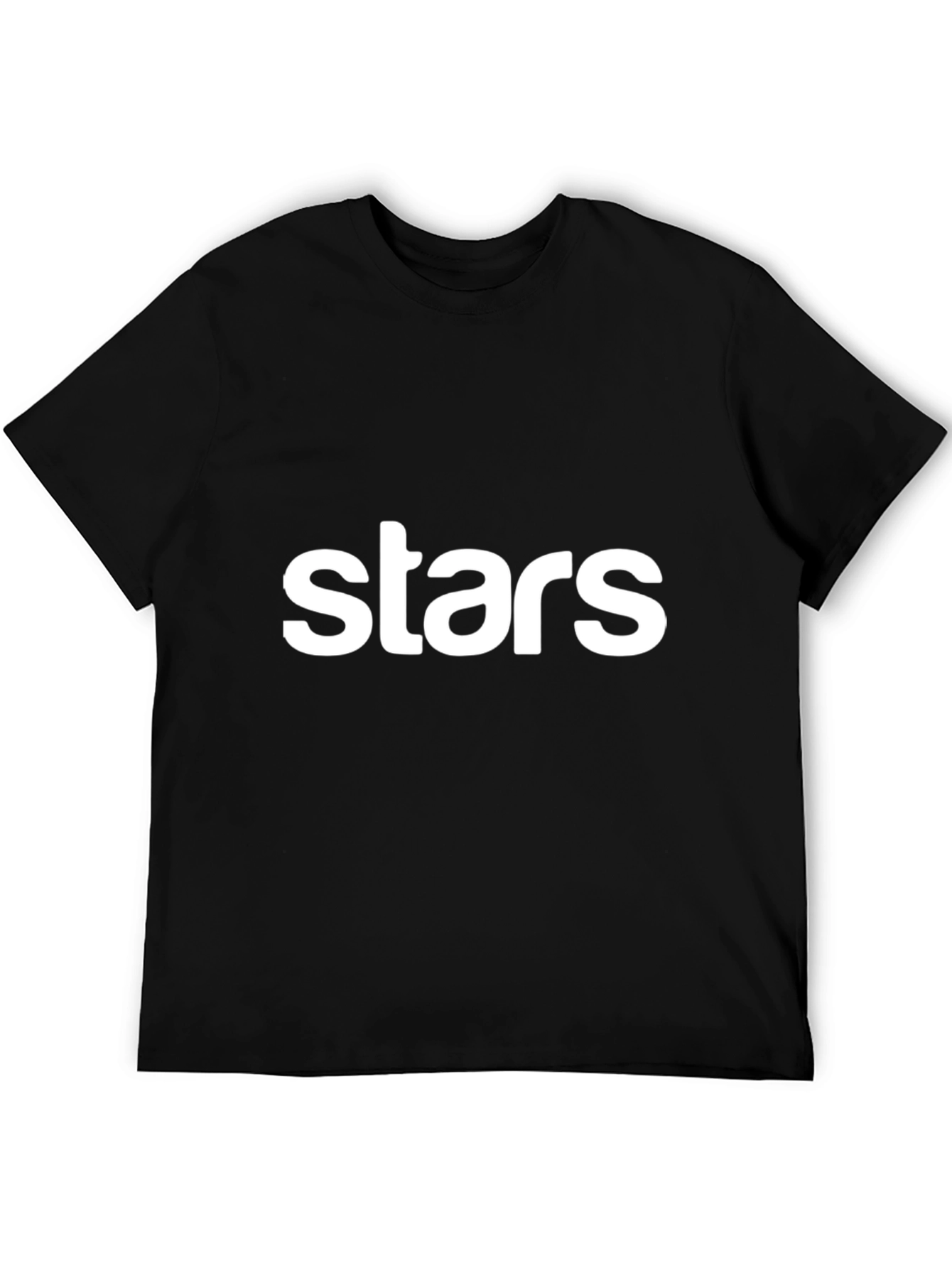 Stars Graphic Tee - Trendy Black T-Shirt