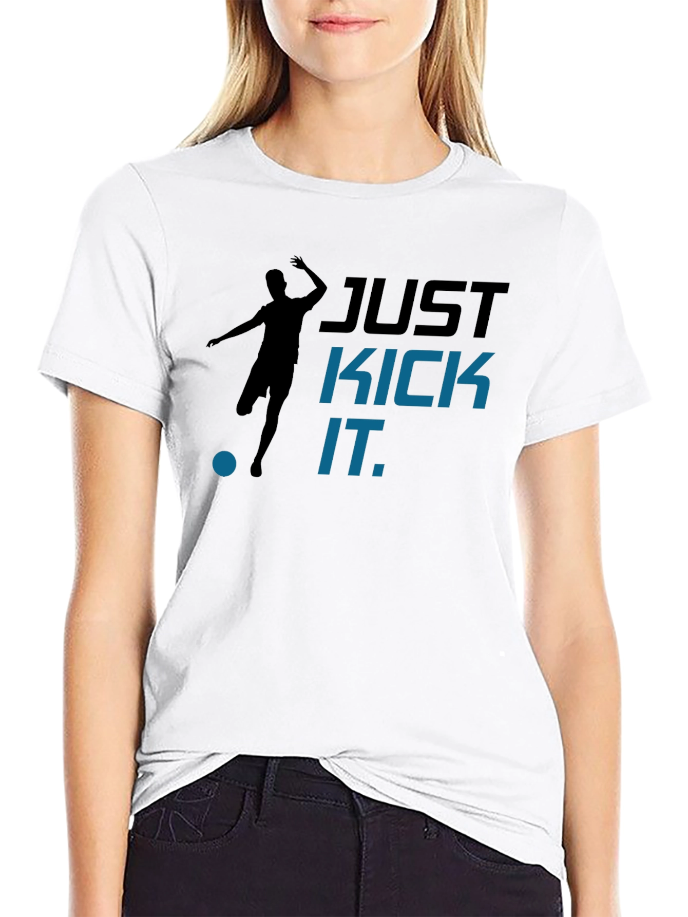 Just Kick It Graphic T-Shirt - Black