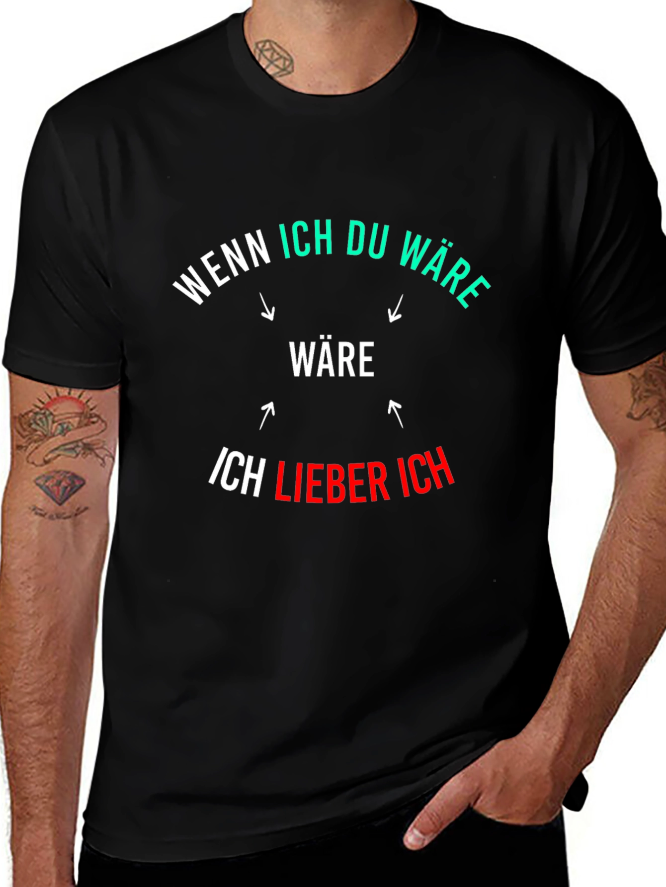 Funny German Phrase Graphic Black T-Shirt