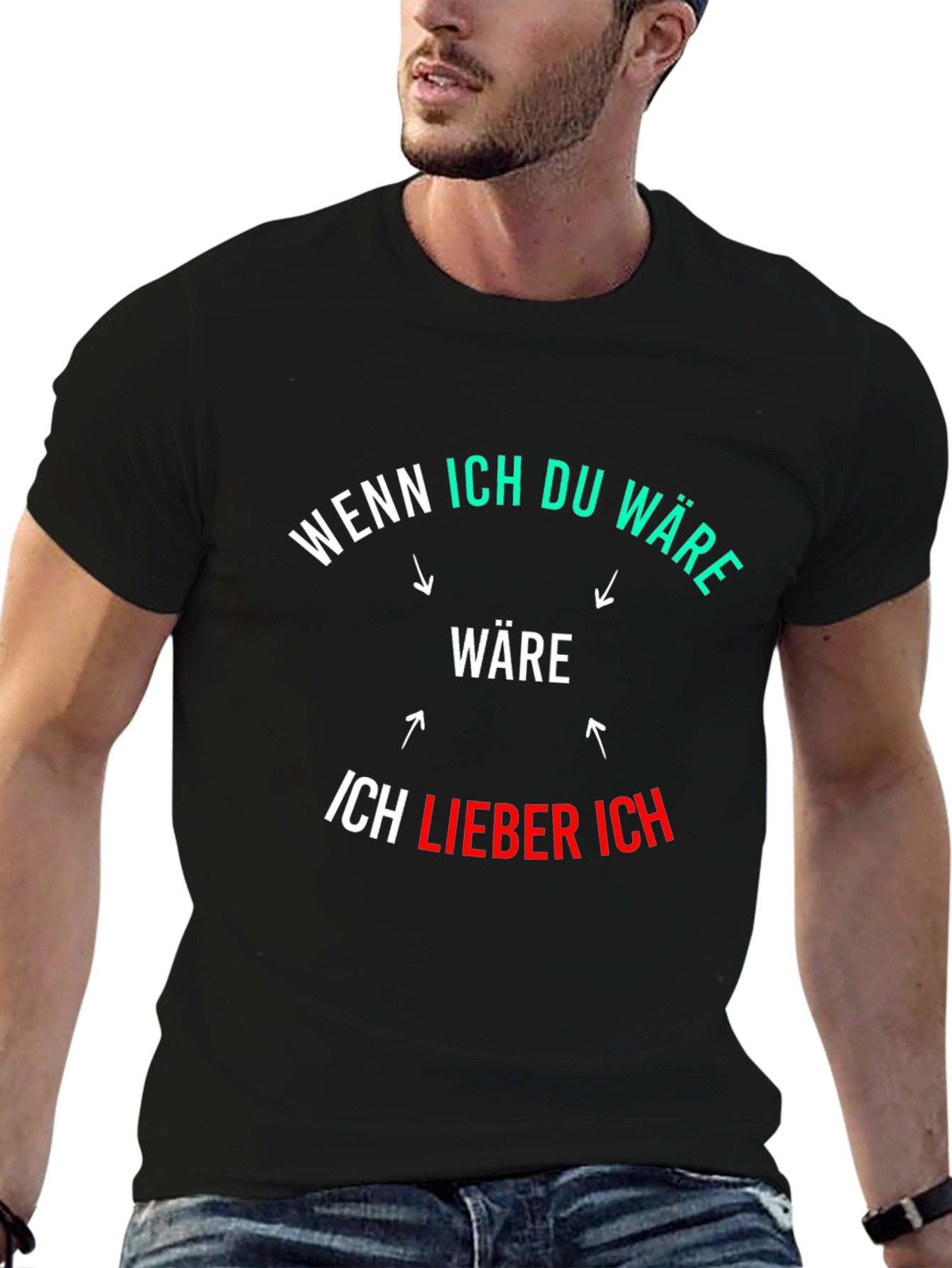 Funny German Phrase Graphic Black T-Shirt